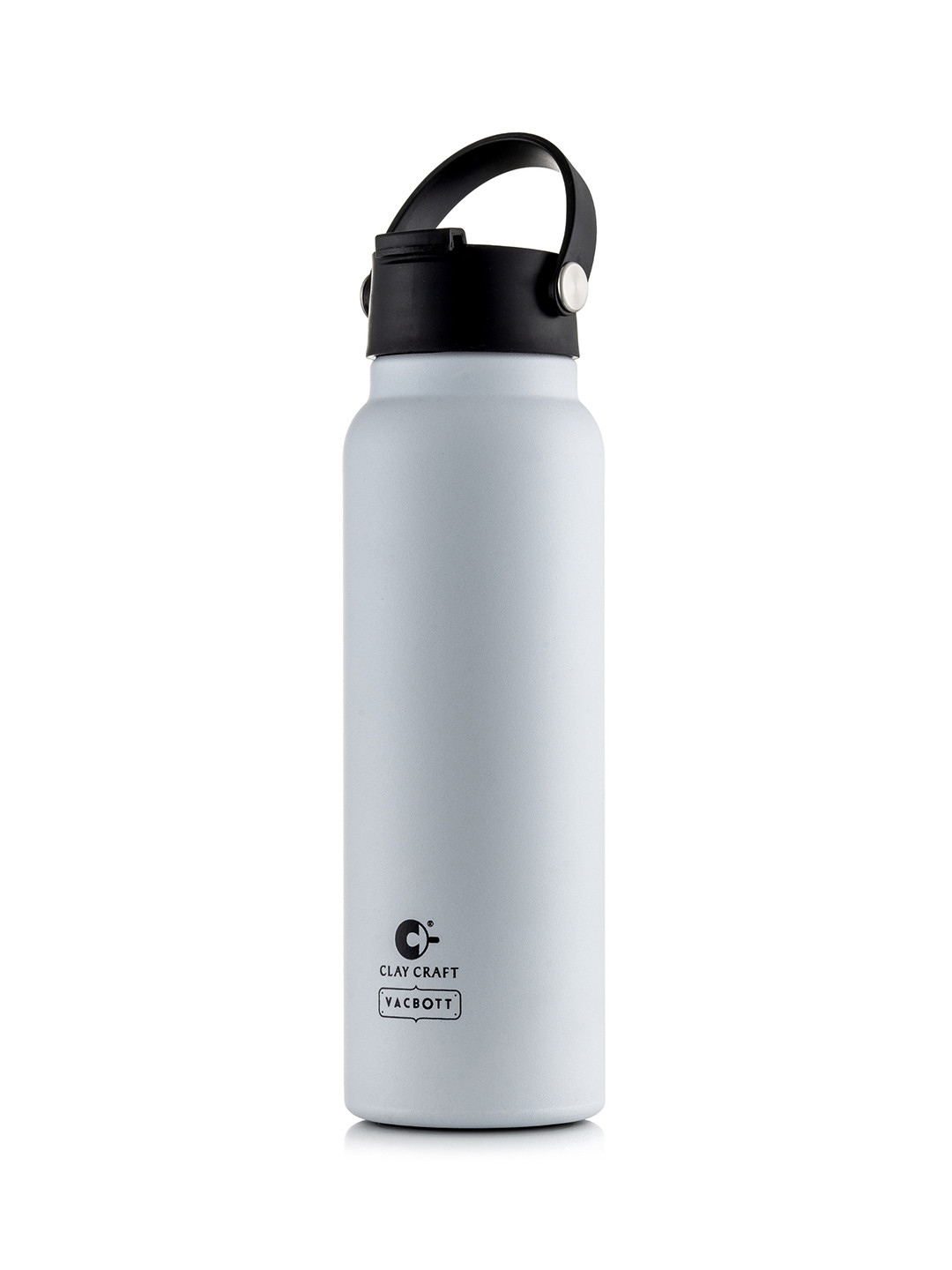 CLAY CRAFT Vacbott White Brand Logo Printed BPA Free Double Wall Vacuum Water Bottle 900ML