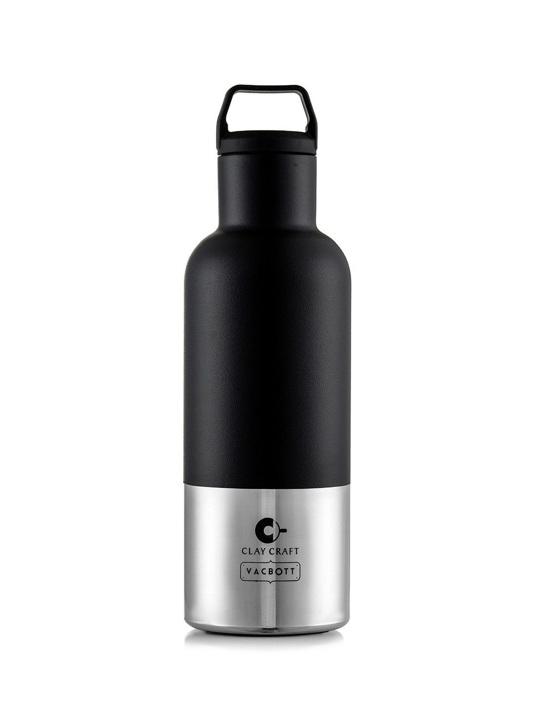 CLAY CRAFT Black Brand Logo Stainless Steel Double Wall Vacuum Water Bottle - 700ml