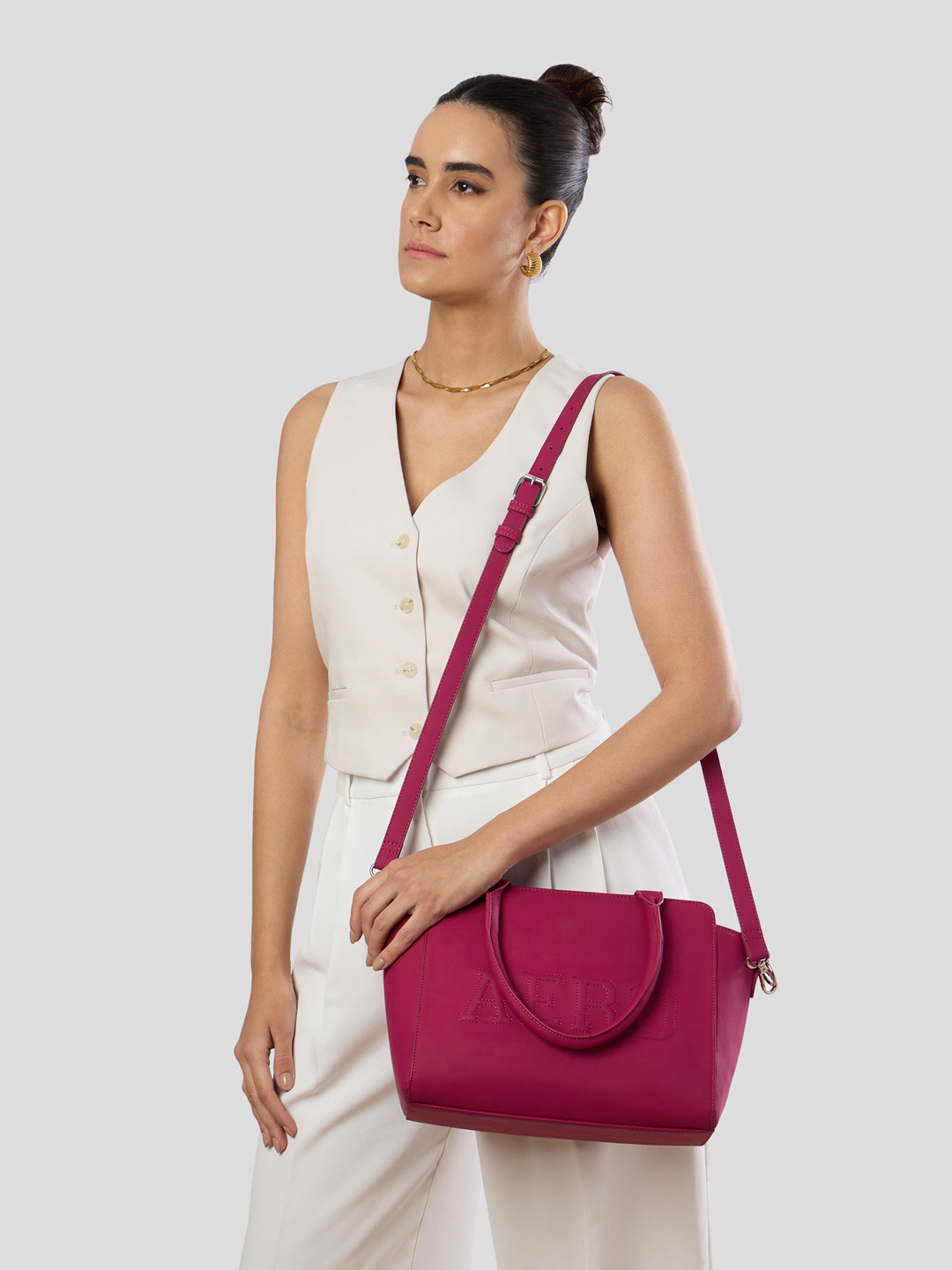 Aeropostale PU Swagger Satchel with Bow Detail