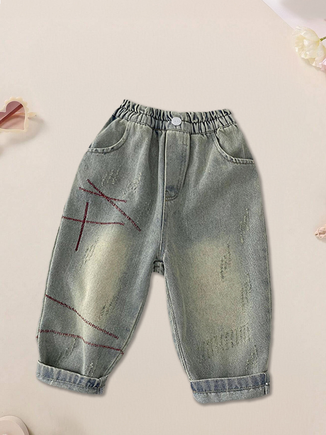 FOREVER FRIDAY Boys Comfort Fit Mid-Rise Heavy Fade Jeans