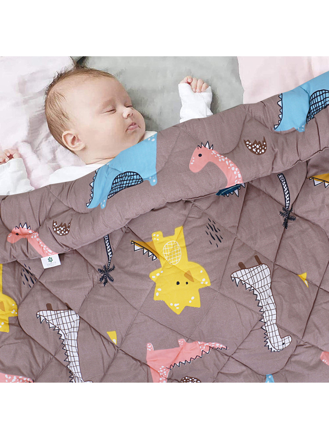 BED-SHEET.COM Brown & Blue Cartoon Characters Microfiber Mild Winter 300 GSM Single Bed Comforter