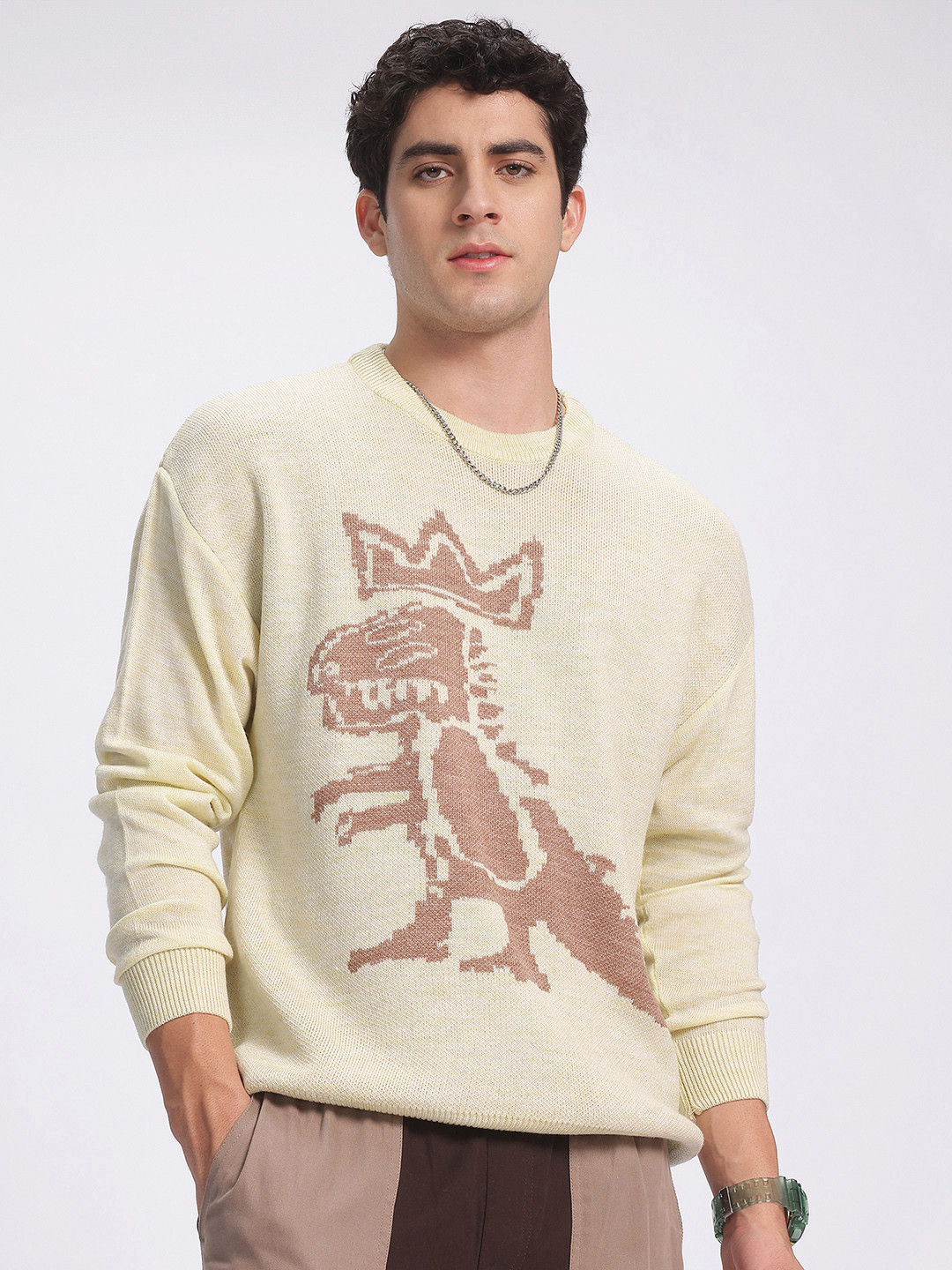 glitchez Graphic Oversized Pullover