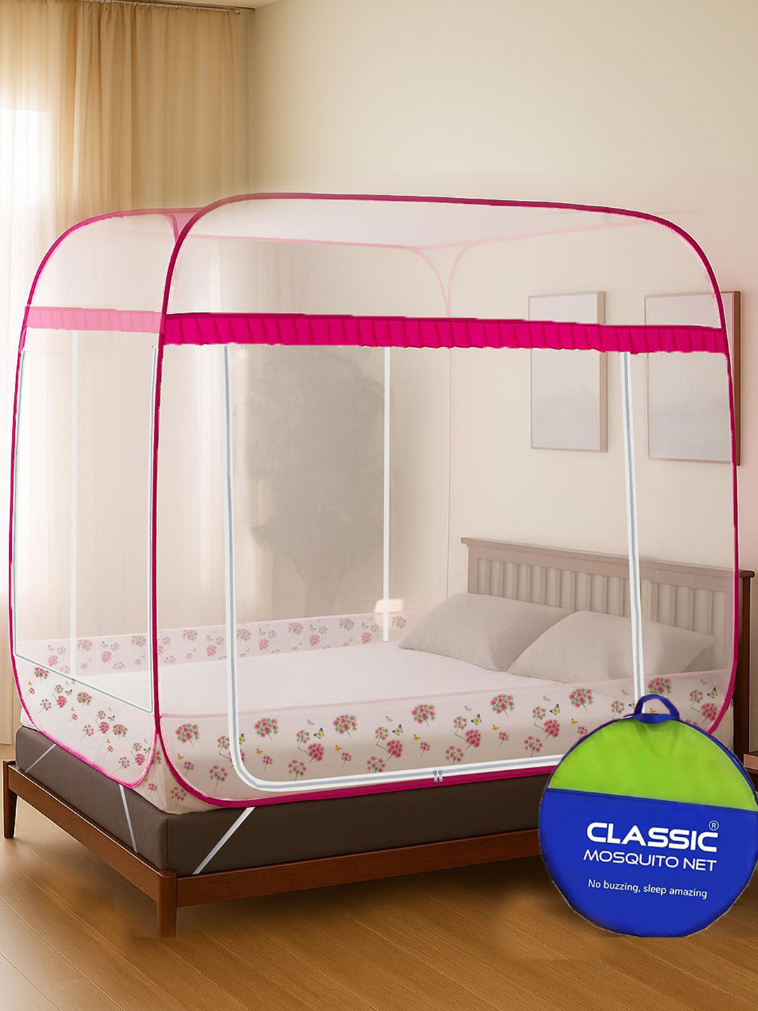 Classic Mosquito Net Pink Super King Size Tent Mosquito Net