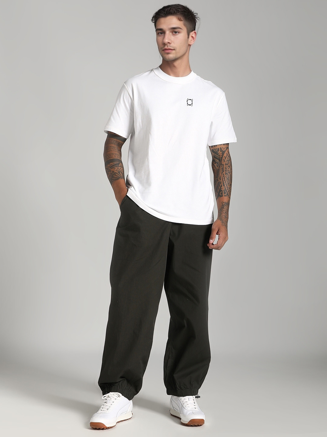 IZF Men Loose Fit High-Rise Parachute Trousers