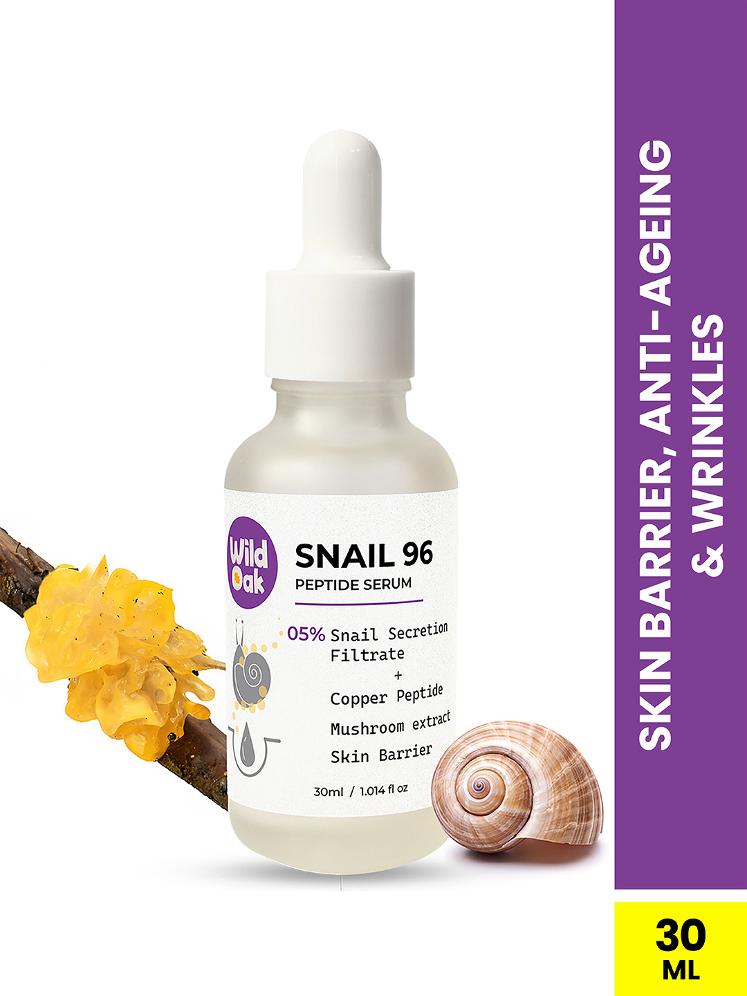 Wild Oak Korean Snail 96 Peptide Serum for Glass Skin with Tremella Mushroom - 30ml
