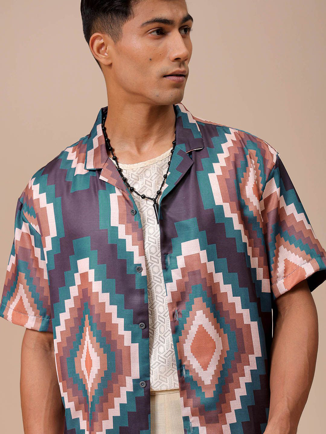 The Indian Garage Co Men Relaxed Fit Indie Printed Resortwear Shirt
