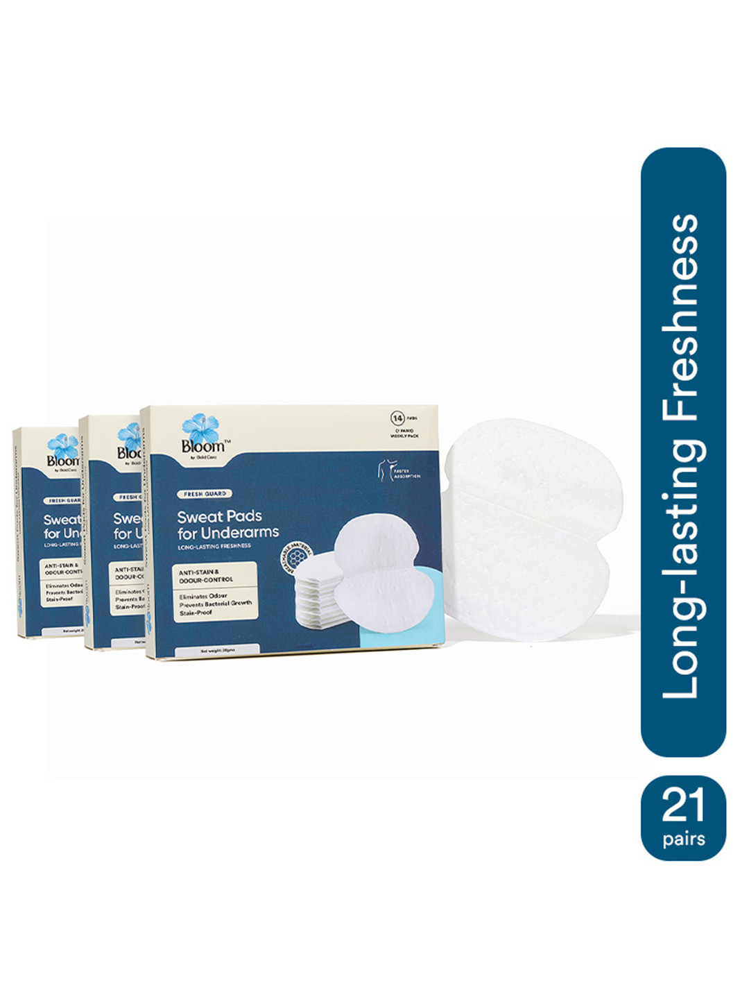 Bloom Sweat Pads For Underarms For Long Lasting Freshness - 42 Pads