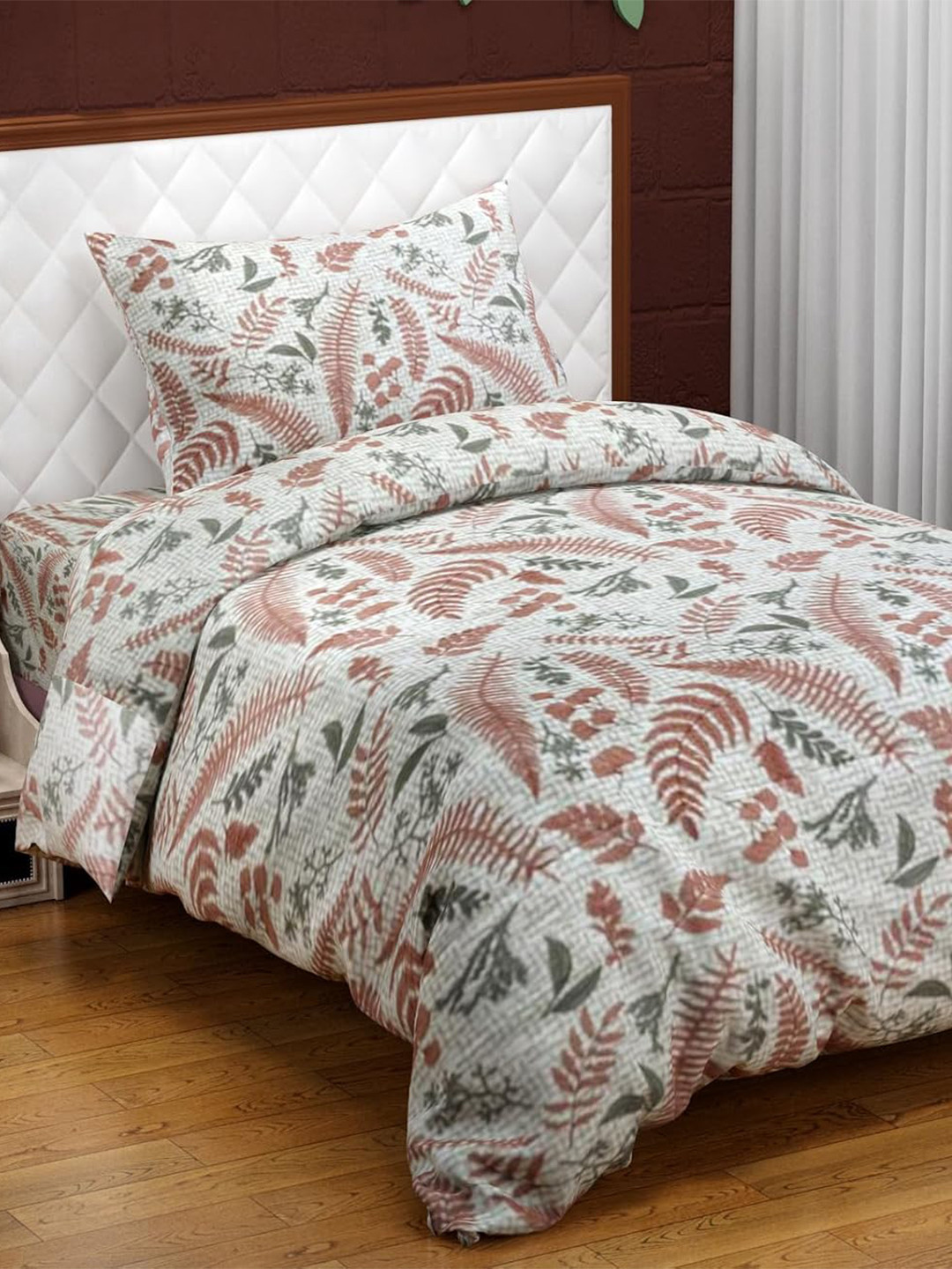 Trance Home Linen Pure Cotton Single Rajai Cover/Blanket Cover/Quilt Cover with Zipper