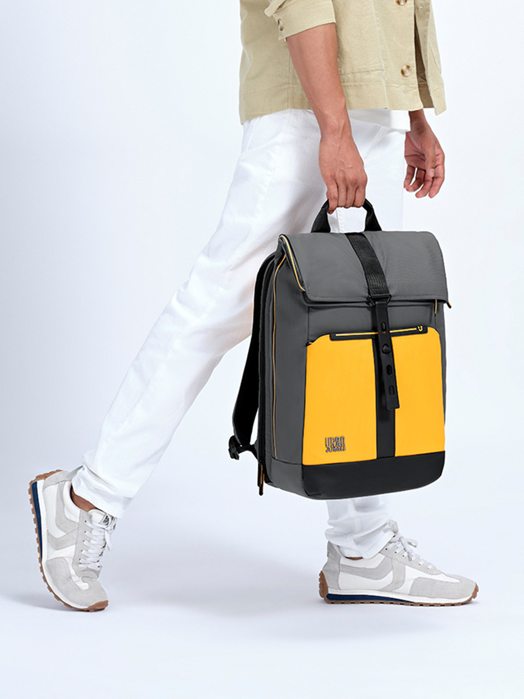 Urban Jungle By Safari Unisex Water Resistant Yellow Laptop Backpack 23 L
