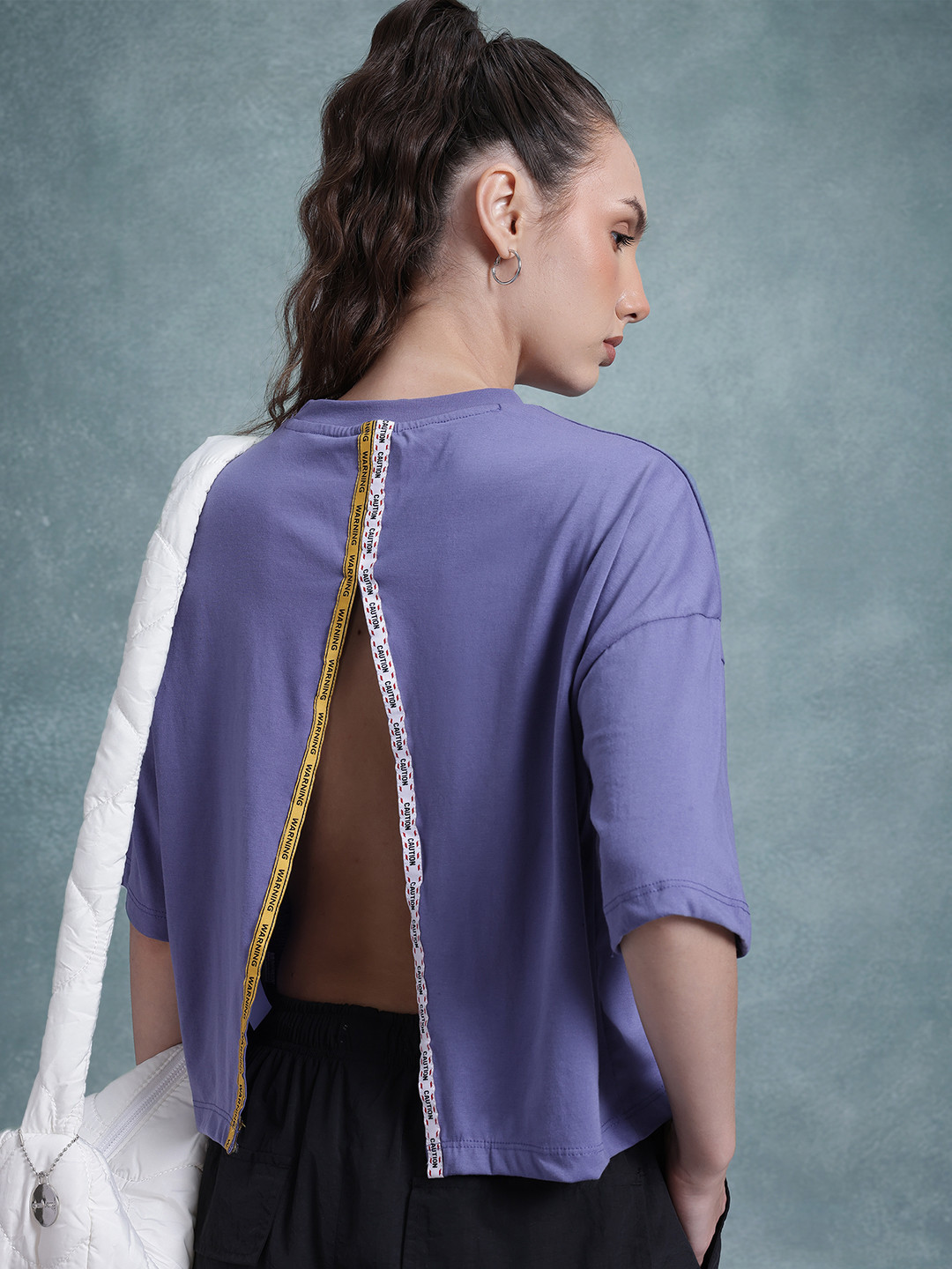 The Roadster Life Co. Printed Back Slit Oversized T-shirt