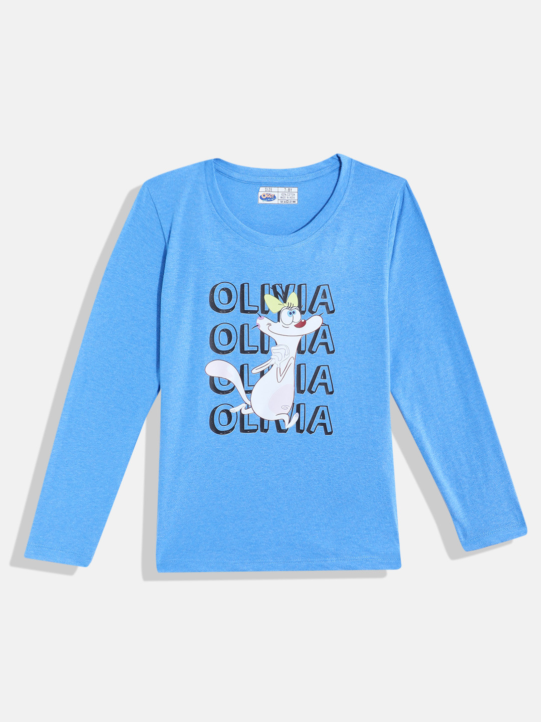 Eteenz Girls Oggy Printed Pure Cotton T-shirt