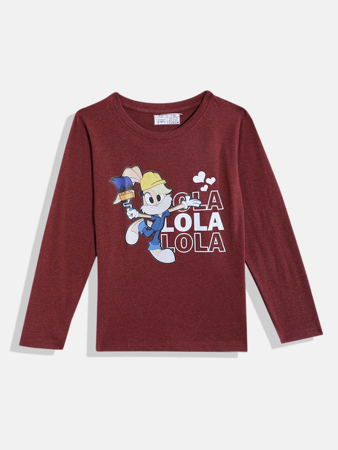 Eteenz Girls Bugs Bunny Builders Printed Pure Cotton T-shirt