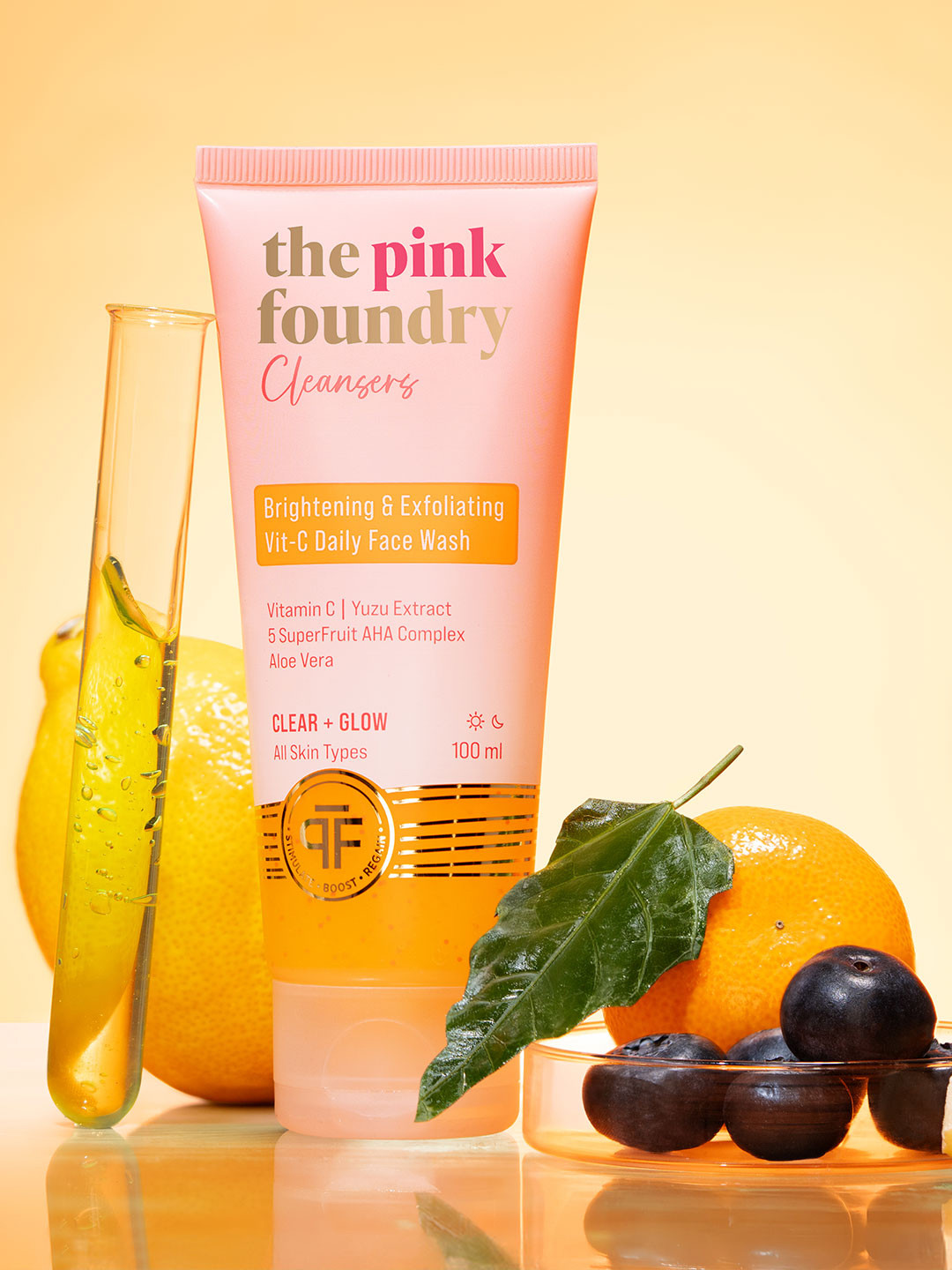 The Pink Foundry Brightening & Exfoliating Vit C Daily Face Wash - 100ml