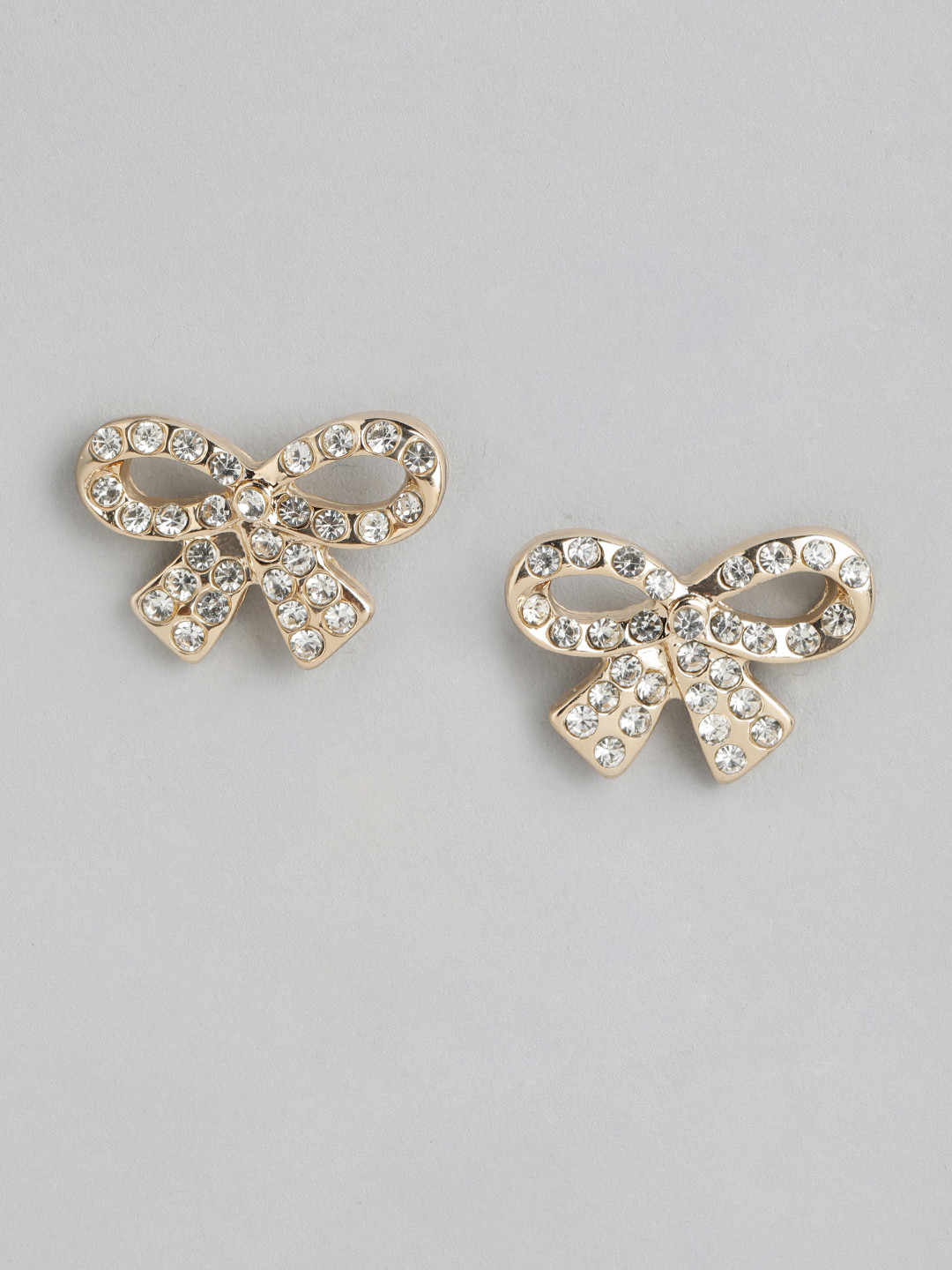 Forever New Gold Plated Artificial Stone Studded Contemporary Studs Earrings