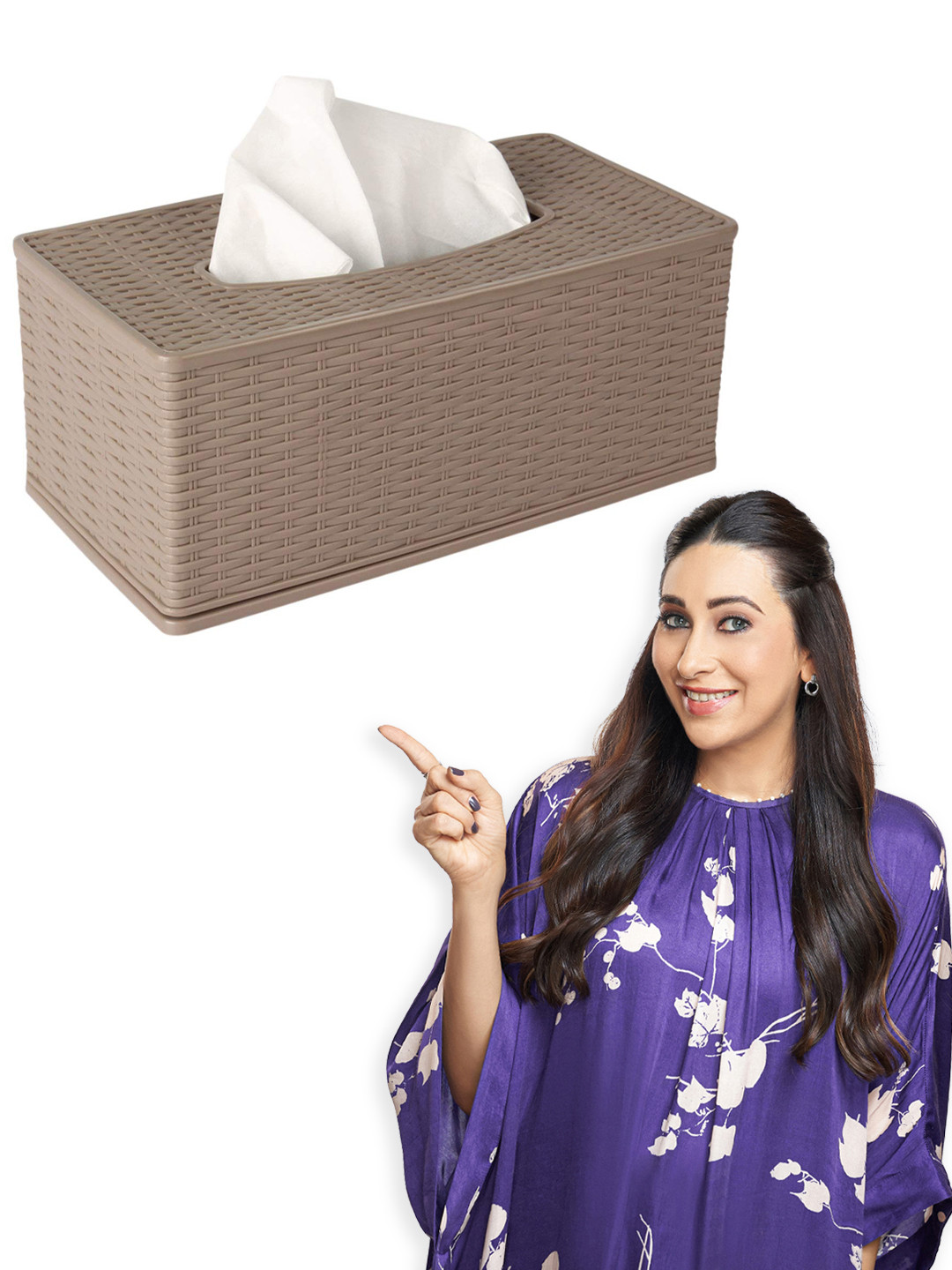HOKIPO Brown Plastic Tissue Holders