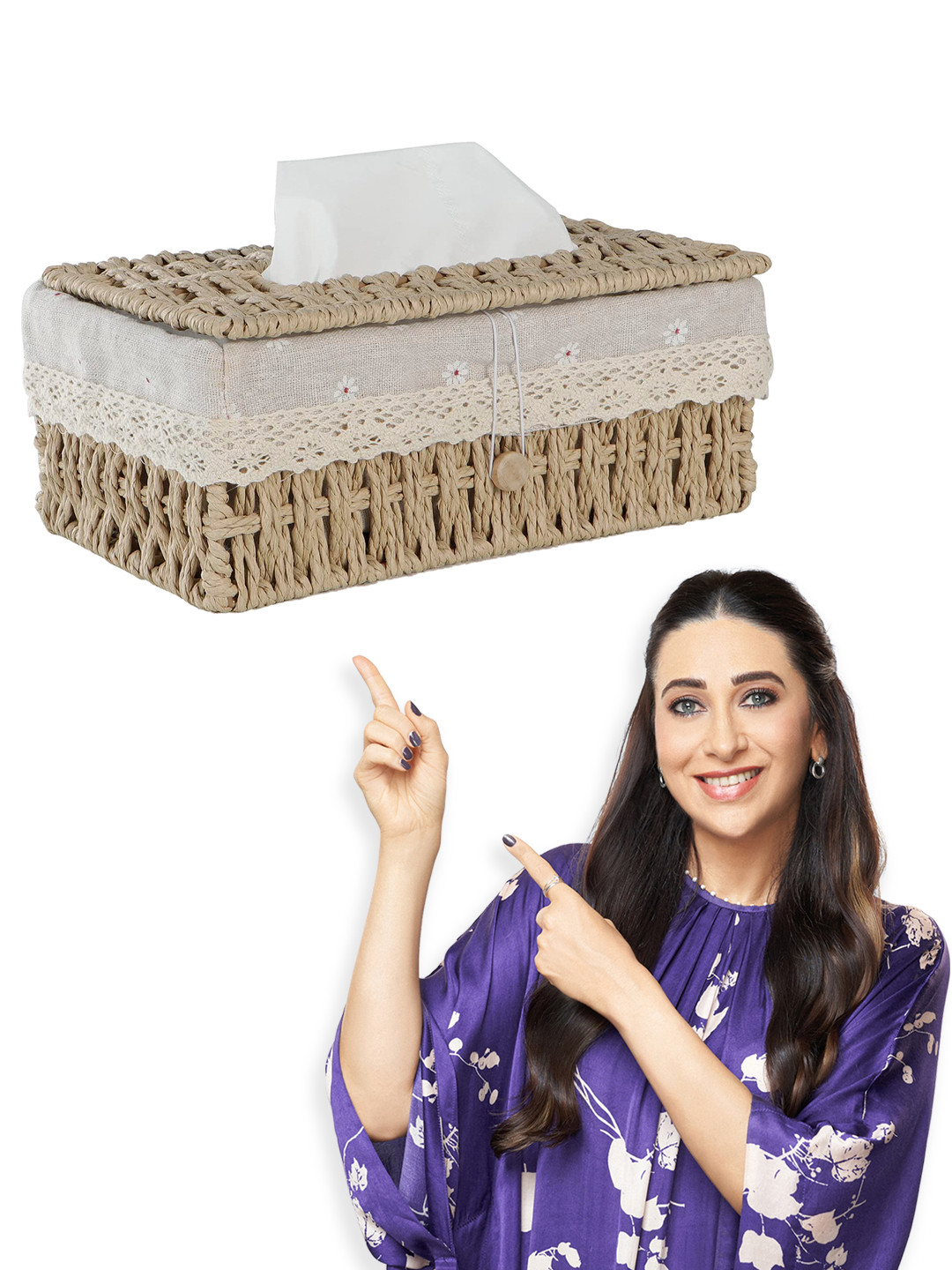 HOKIPO Beige Plastic Tissue Holders