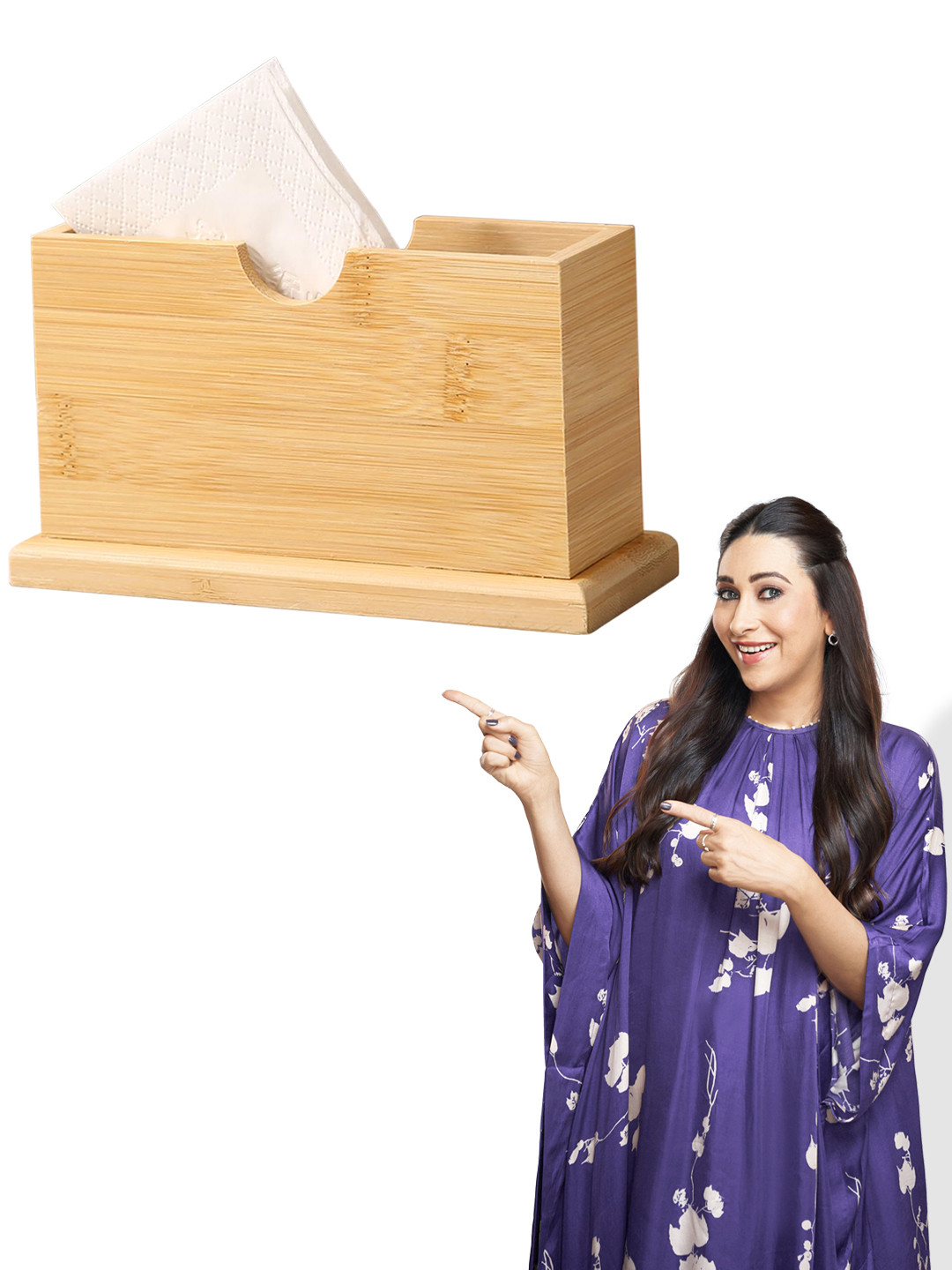 HOKIPO Brown Bamboo Tissue Holders