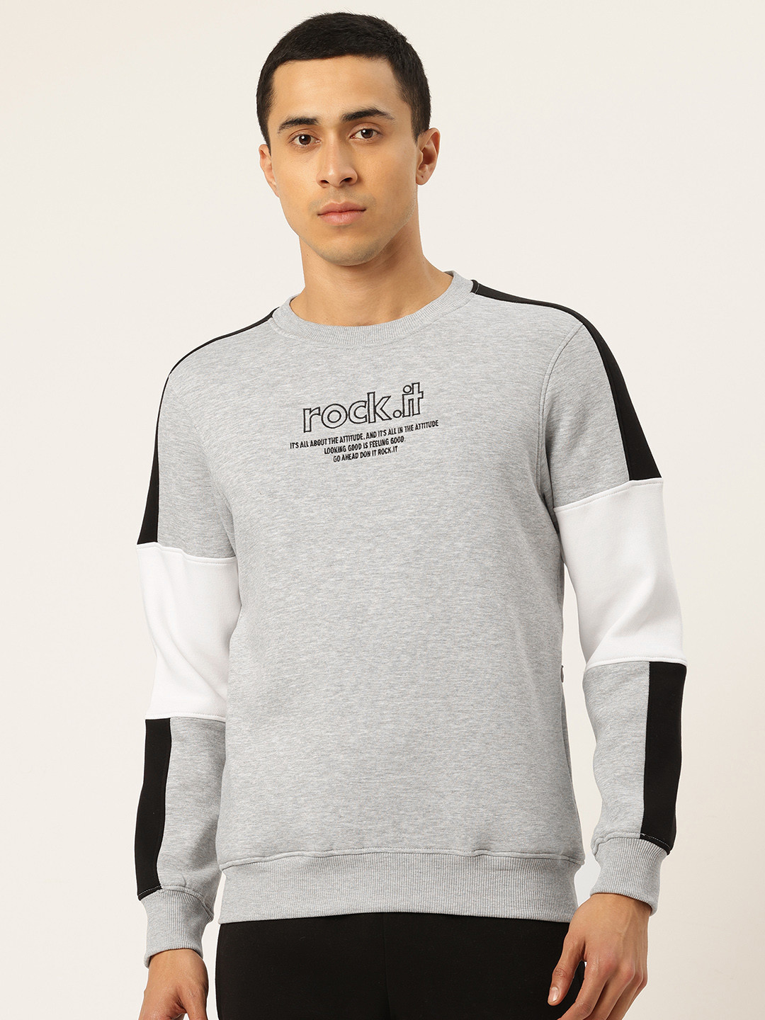 rock.it Brand Logo Embroidered Round Neck Sweatshirt