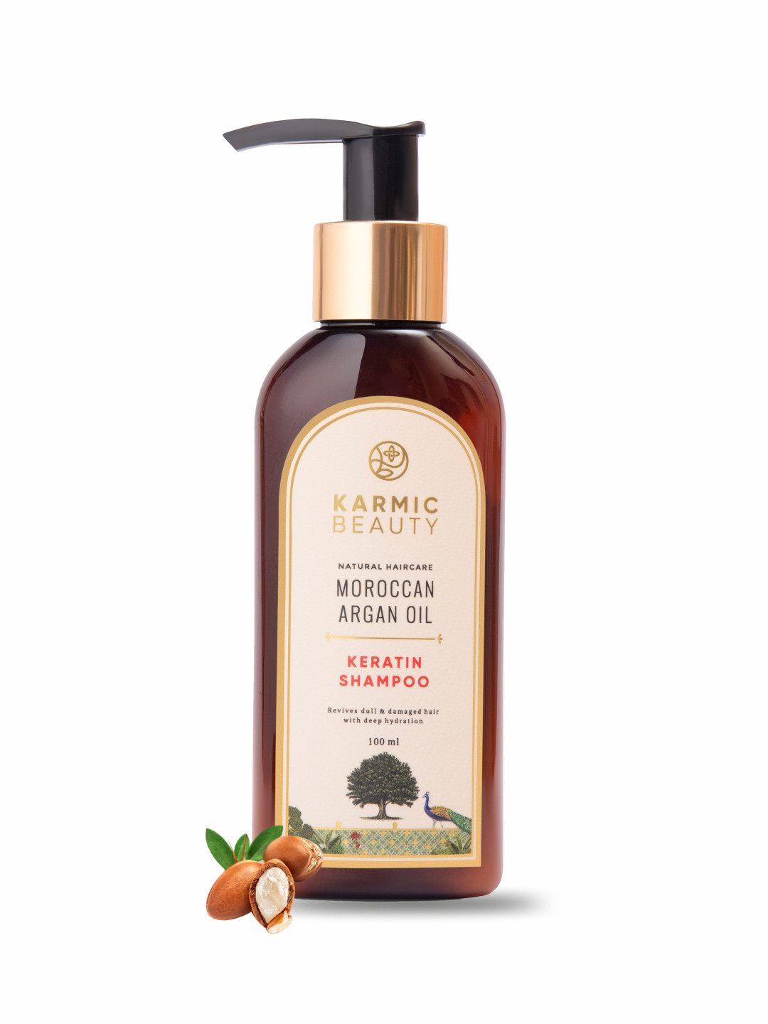 KARMIC BEAUTY Keratin Shampoo with 100% Organic Moroccan Argan Oil - 100 ml