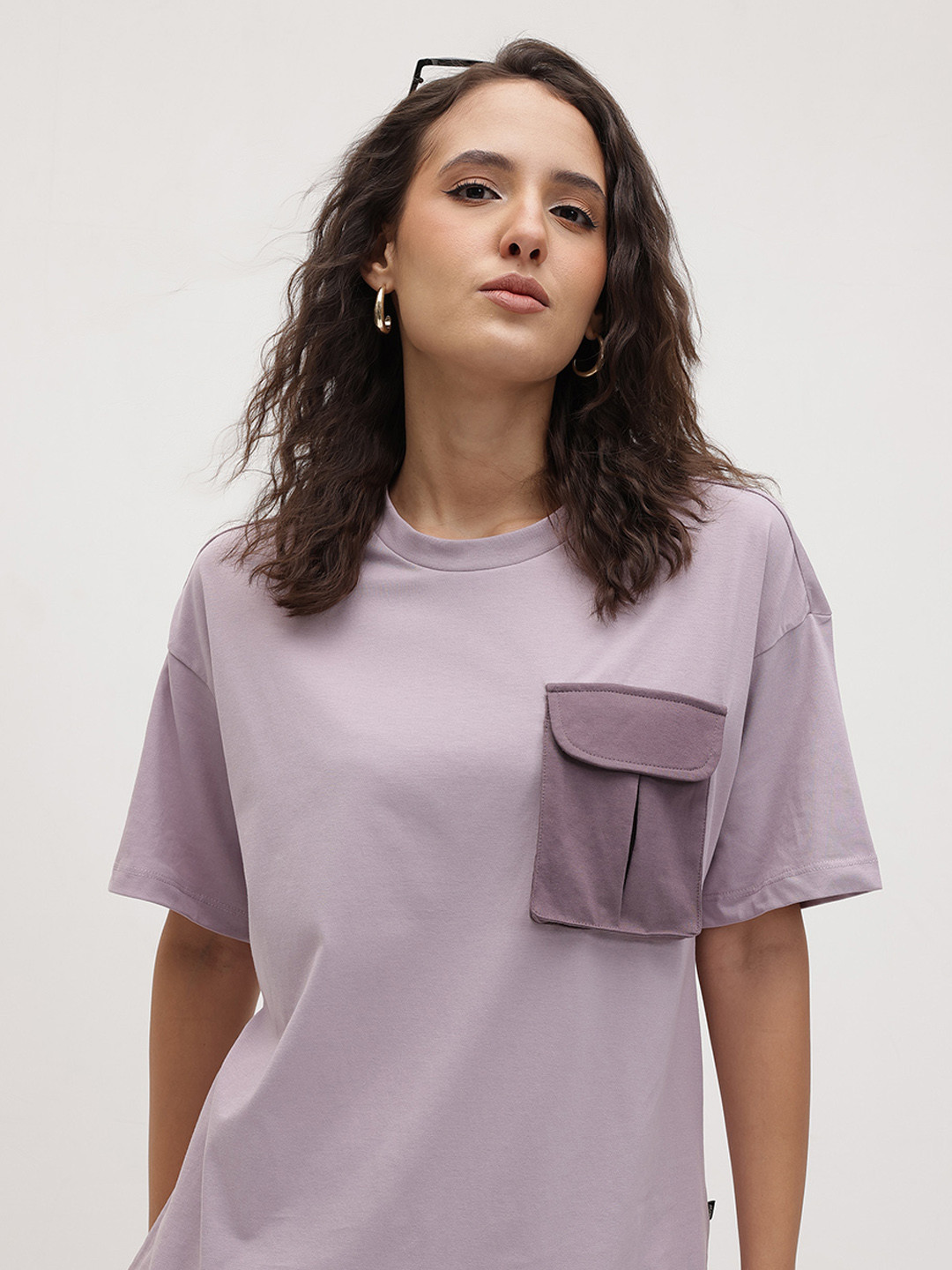 The Roadster Life Co. Drop-Shoulder Sleeves Oversized T-shirt with Toggle Hem