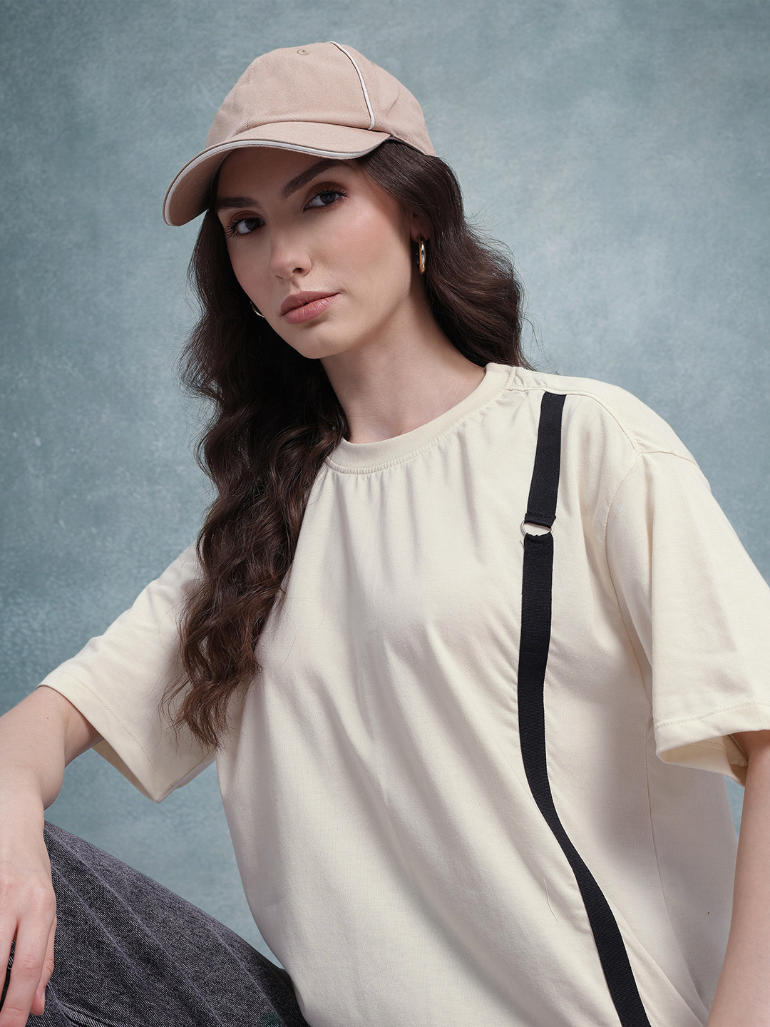 The Roadster Life Co. Striped Taping Oversized T-shirt