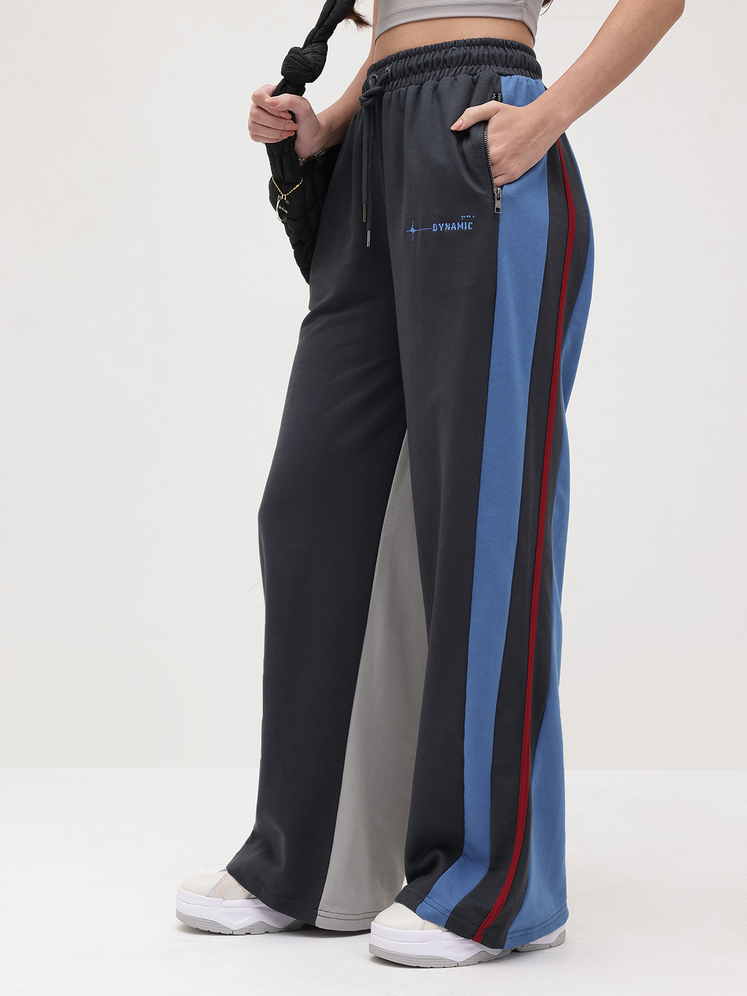 The Roadster Life Co. Re/Lax Women Colorblocked Detail Track Pants