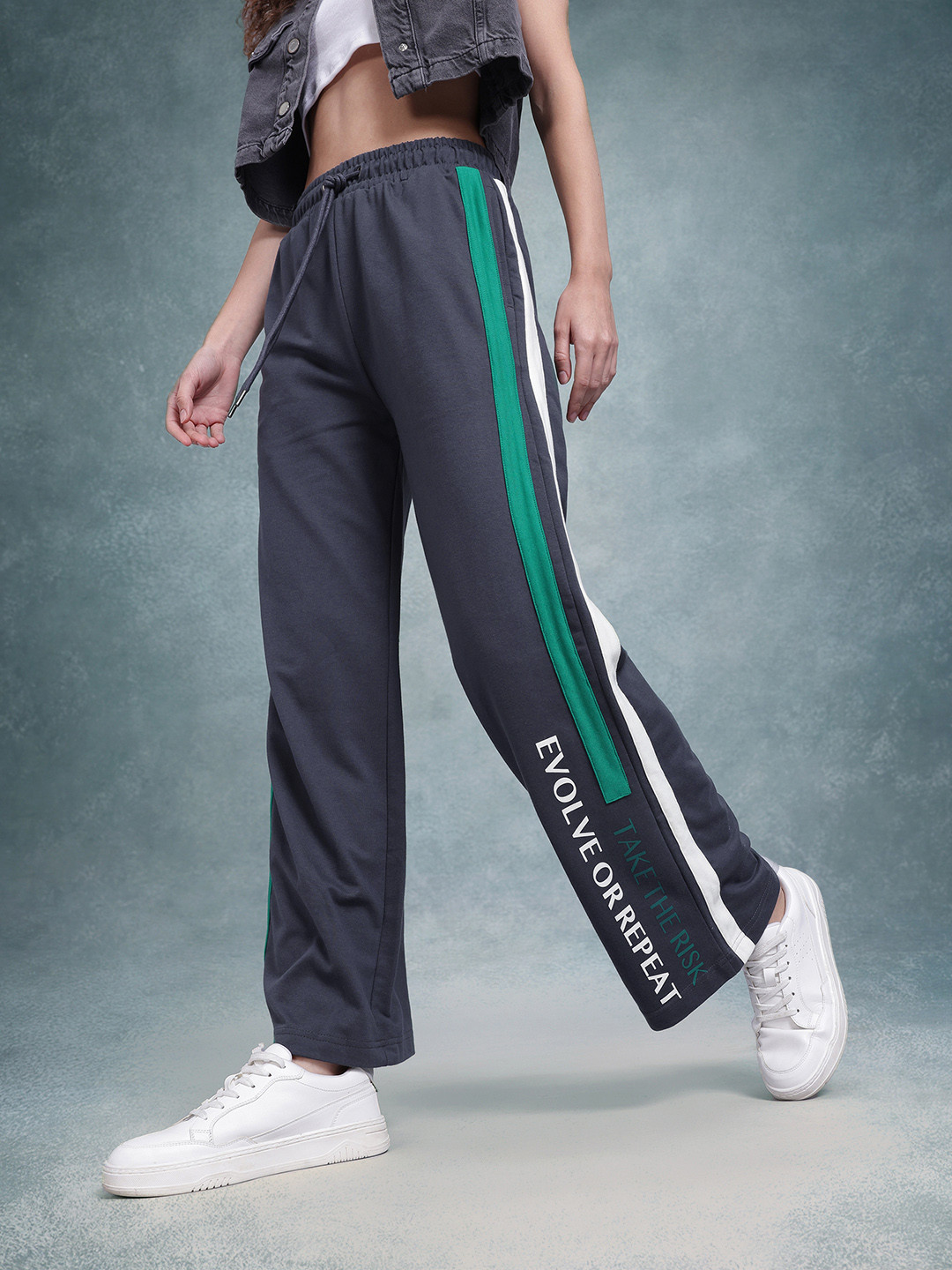 The Roadster Life Co. Women Side Striped Relax Track Pants