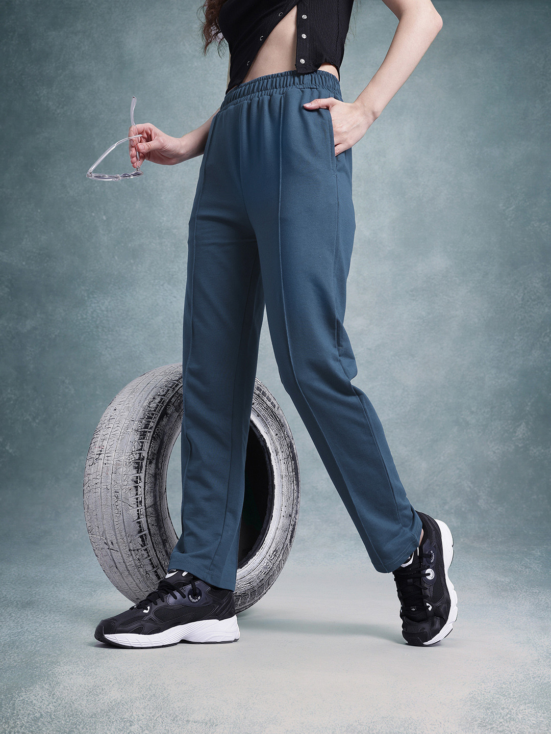 The Roadster Life Co. Women  Front Seam Track Pants