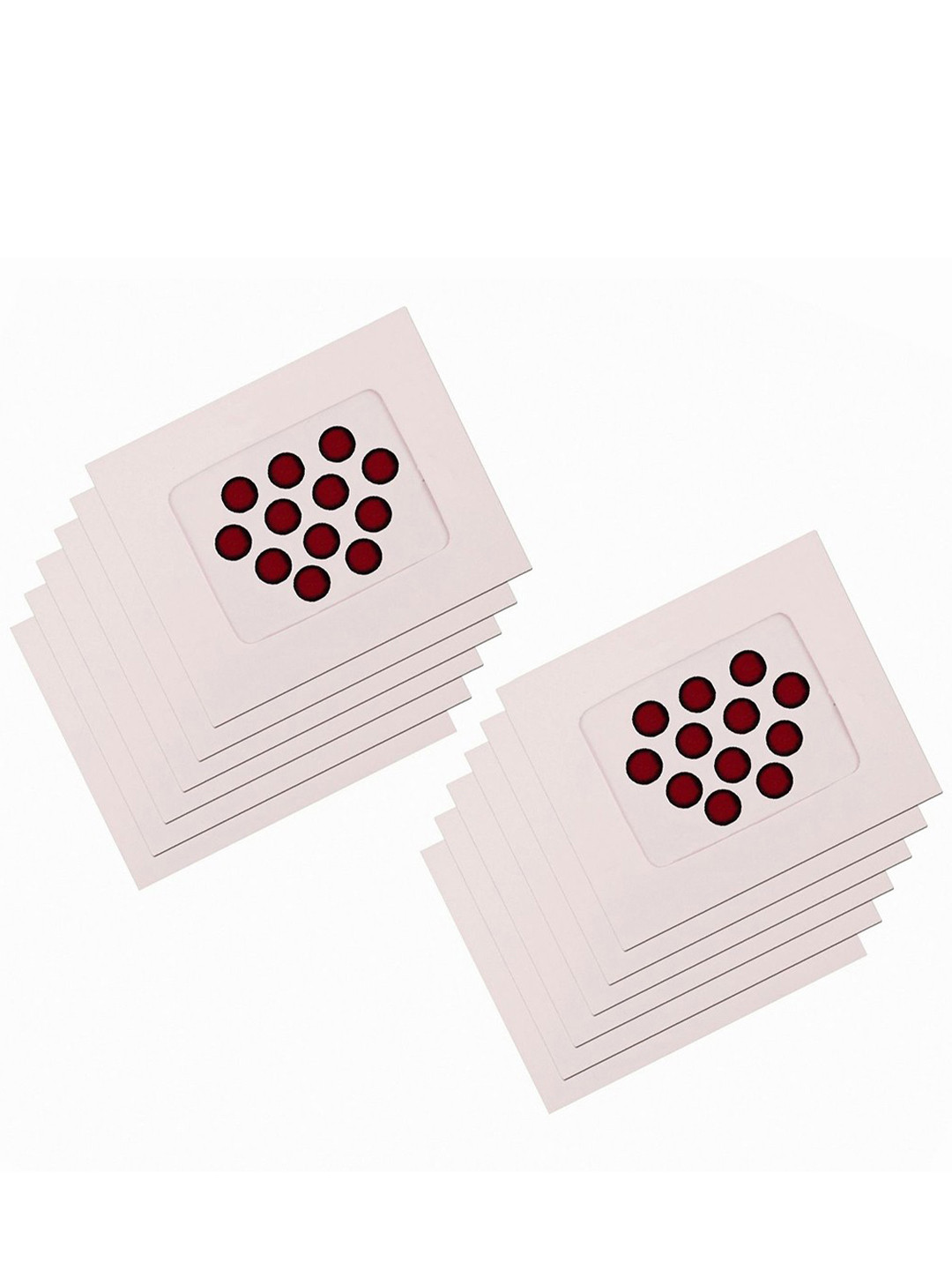 VAMA Women Dark Maroon Set of 12 Velvet Tear Shape Kumkum Forehead Bindi Stickers