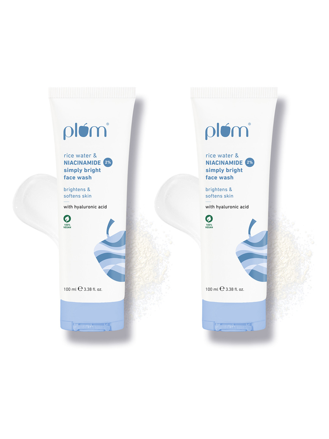 Plum Set of 2 Simply Bright 2% Niacinamide Face Wash With Rice Water-100ml each