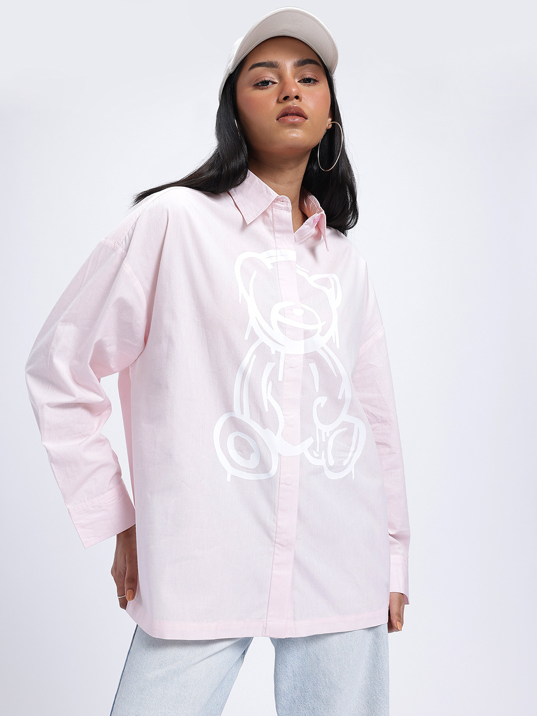 glitchez Graphics Pure Cotton Drop-Shoulder Sleeves Oversized Shirt