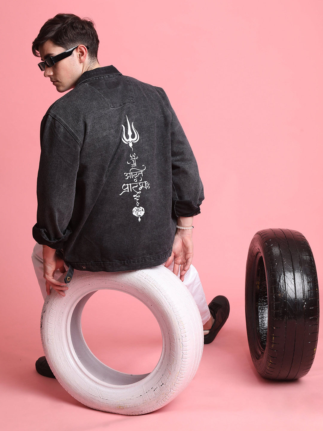 Bene Kleed Men Relax Fit Denim Jacket With Back Print