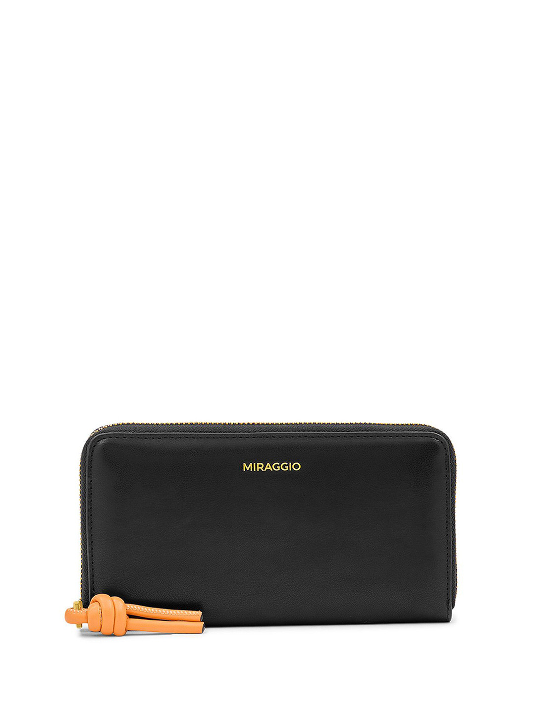 MIRAGGIO Theo Black Zip Around Wallet