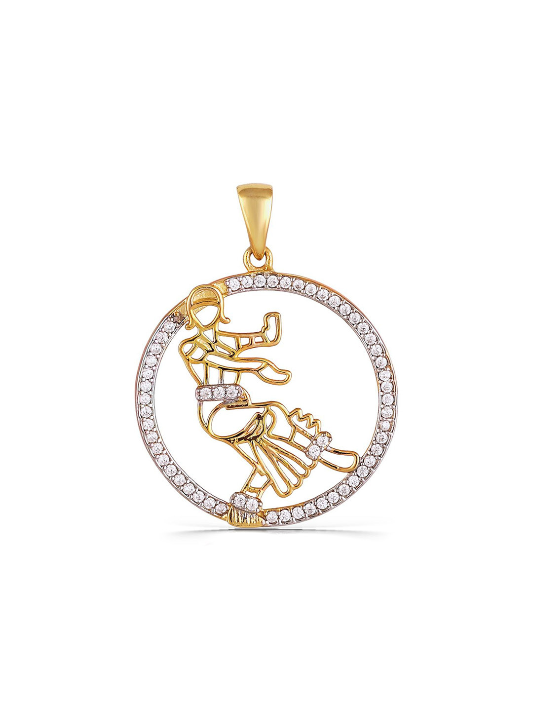 Luxevogue 925 Sterling Silver 18K Gold Plated Classical Dancer Girl Pendant