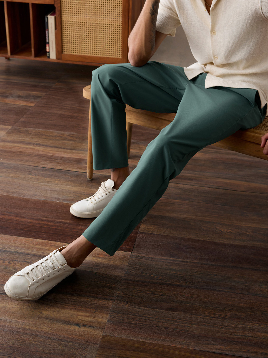 XYXX Men's Velocity Straight Fit Green All Day Quick Dry Pants