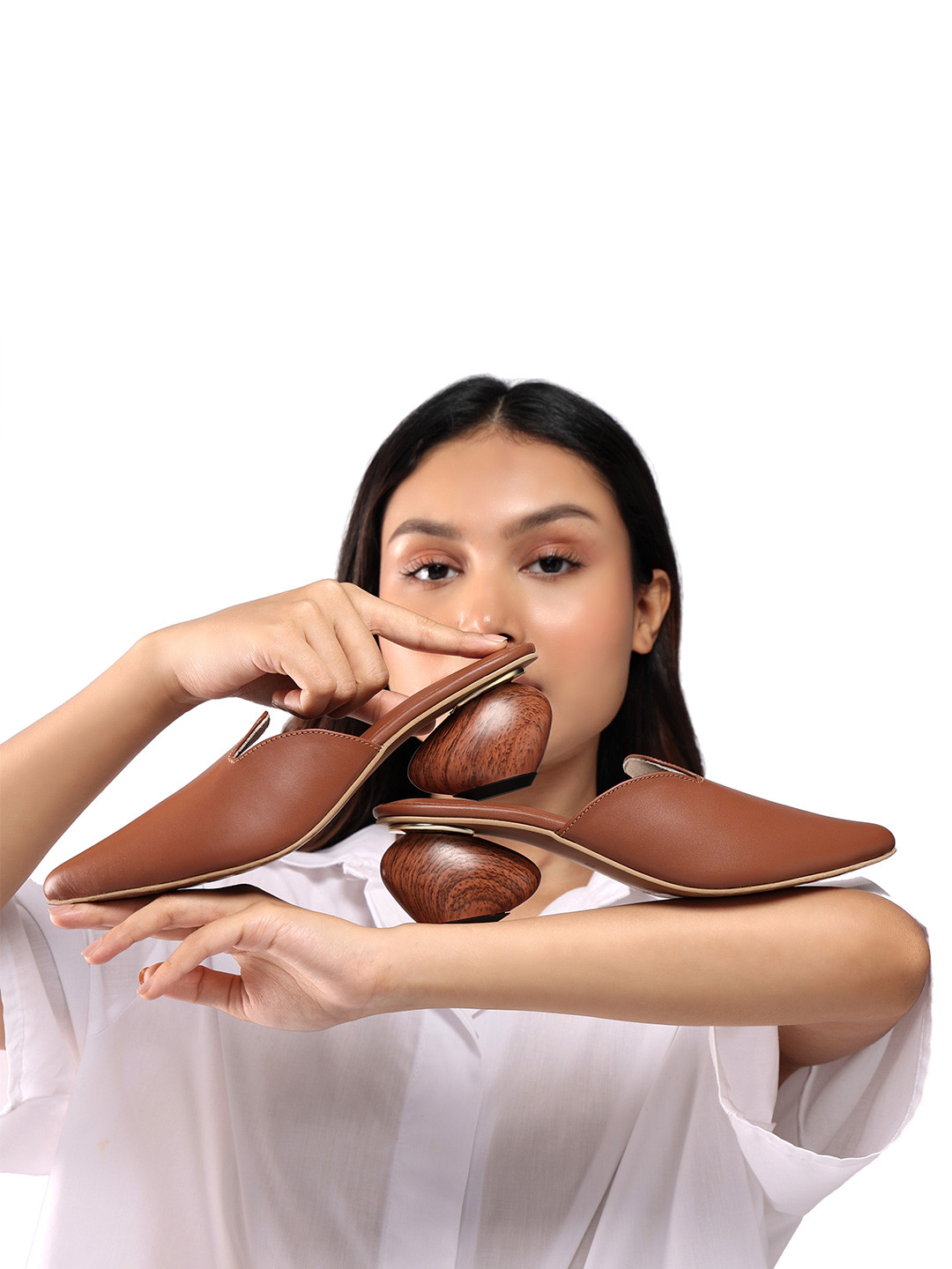 SKO Colourblocked Kitten Mules