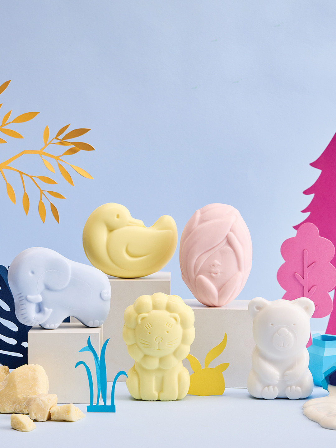 Softsens Kids Set Of 5 Assorted Soap With Shea Butter & Milk Cream - 75 g Each