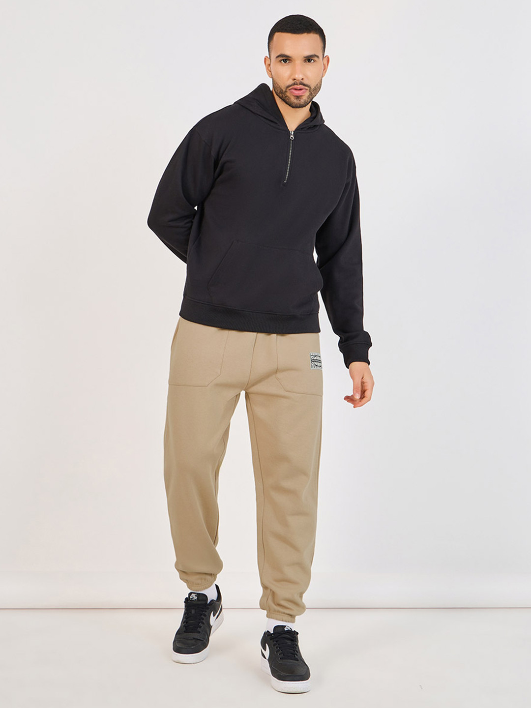 Styli Men Oversized Fit Jogger with Patch Pockets and Badge