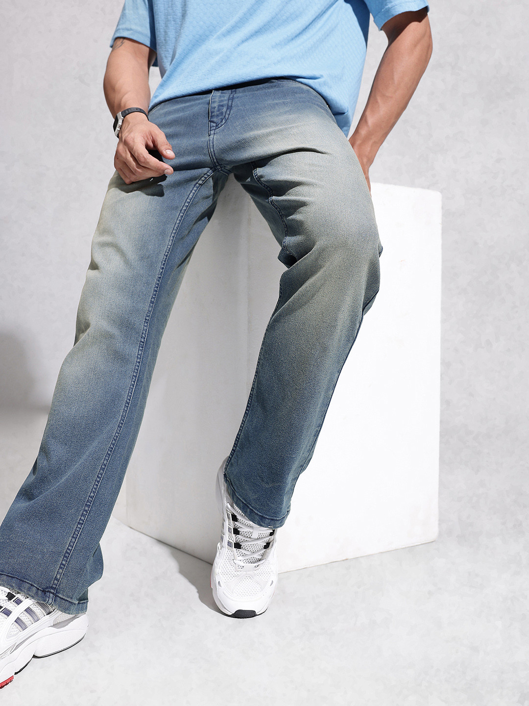 WROGN Men Bootcut Light Fade Jeans