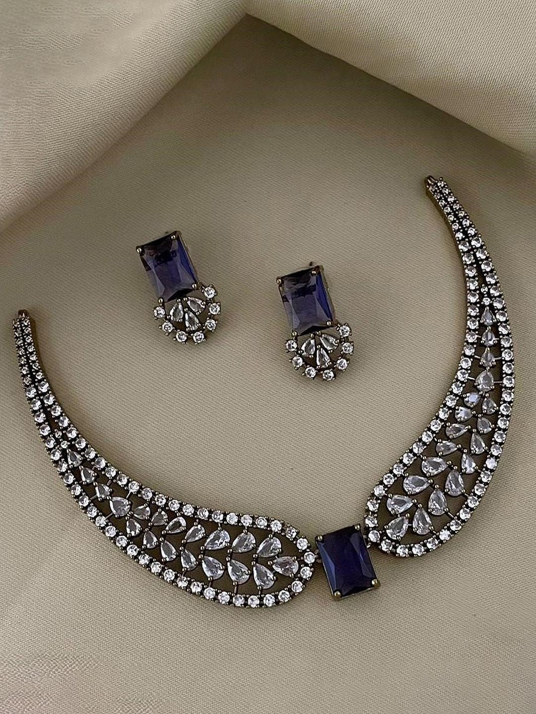 Brass Necklace Set Stone-Studded Jewellery Set