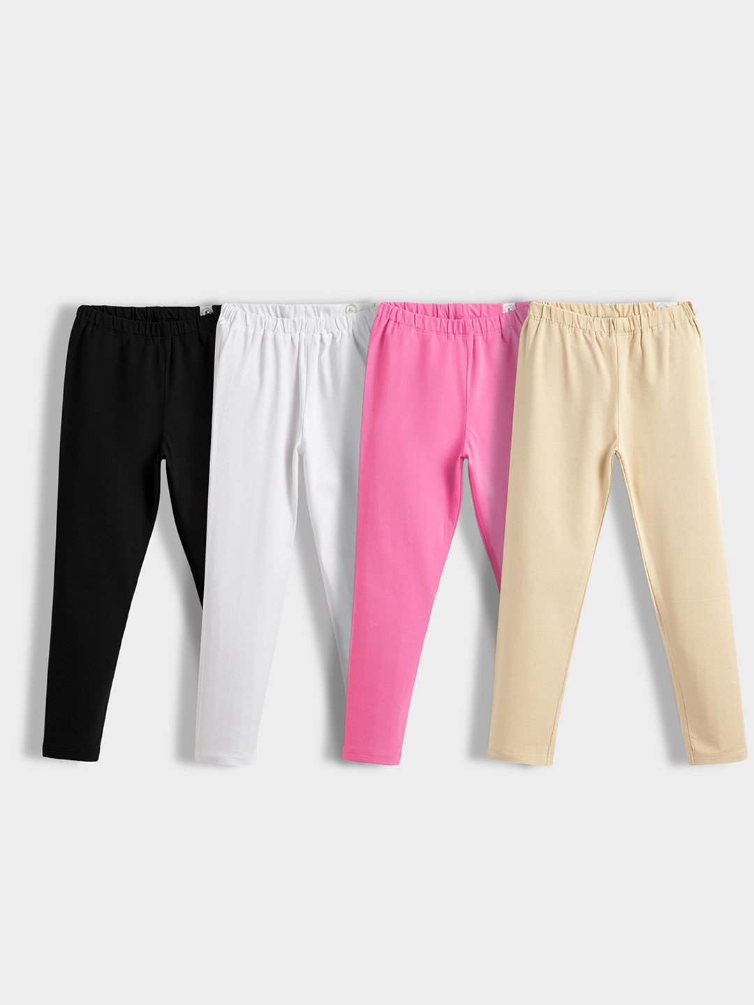 Orange Sugar Girls Pack Of 4 Cotton Leggings