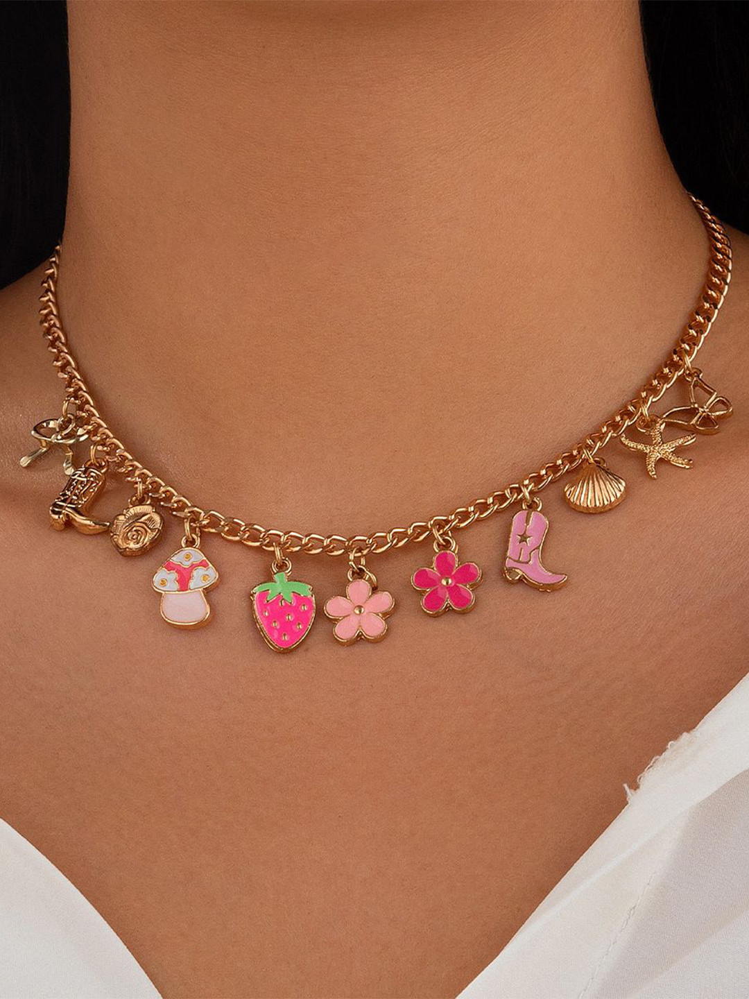 Just Lil Things Stone Studded Minimal Link Chain
