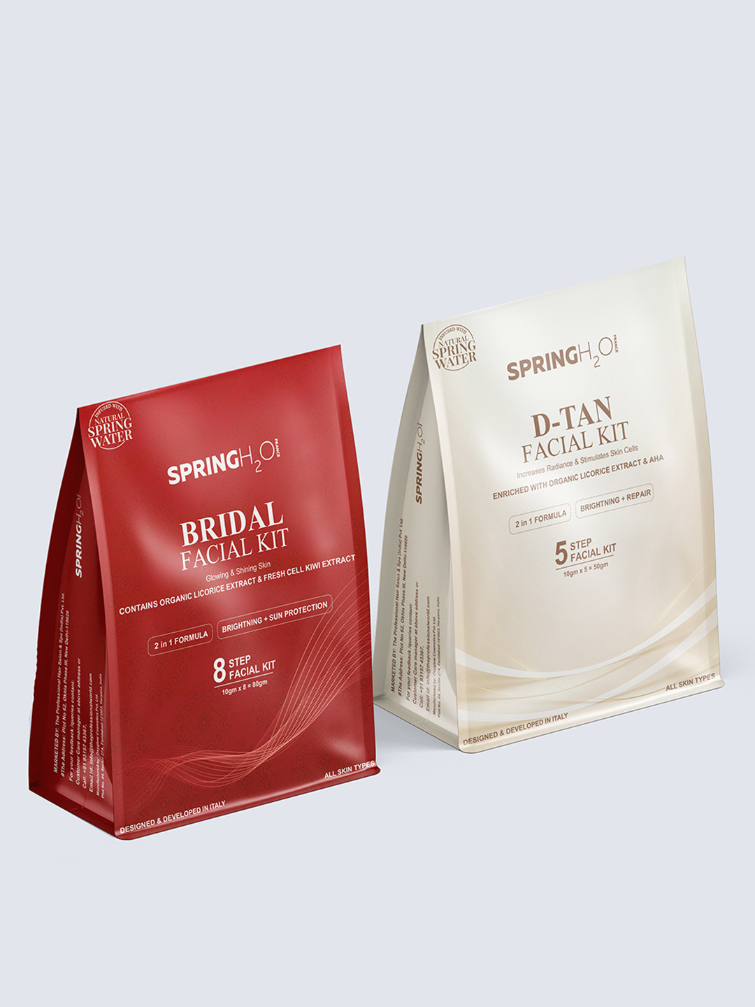 Spring H2O Set Of 2 Bridal & D-Tan Facial Kit - 130 g
