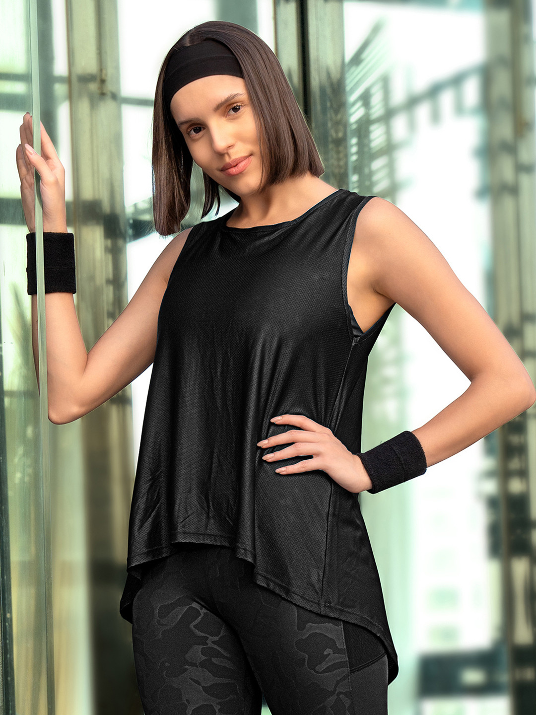 Soie Women Boat Neck Coverup Tee with Back Slit and Tie