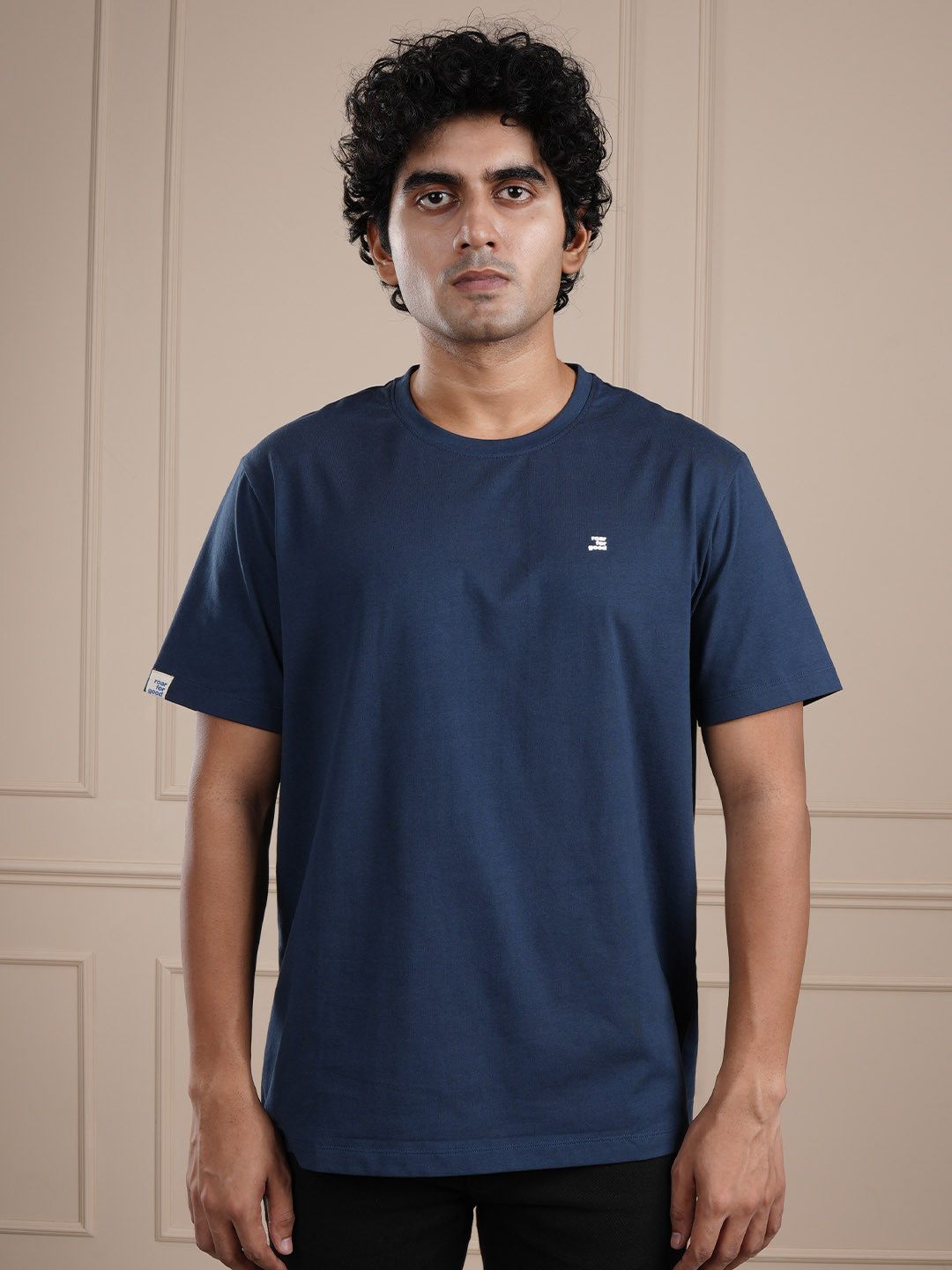 ROAR FOR GOOD Men organic- ss-25 Solid Round Neck Regular Fit Cotton T-shirt