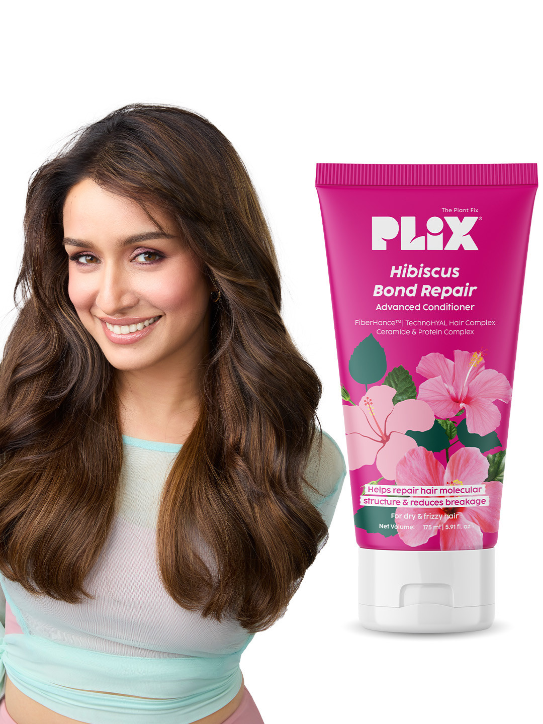 PLIX THE PLANT FIX Hibiscus Bond Repair Conditioner For Damaged, Frizzy Hair - 175 ml