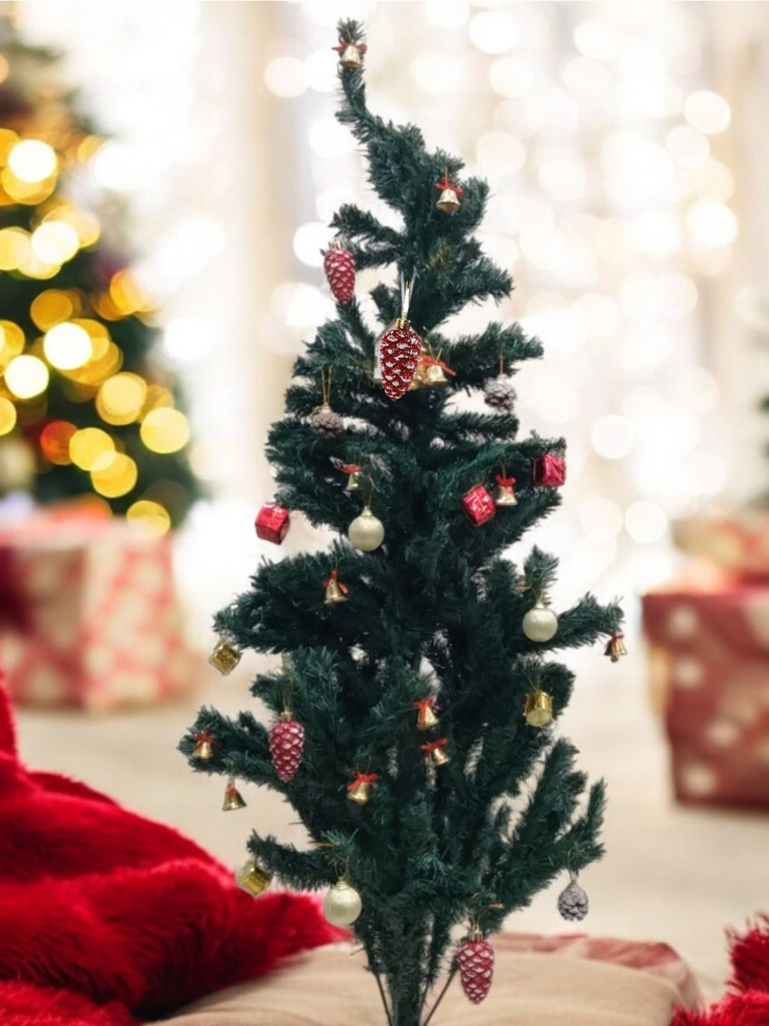 TAYHAA Green & Red 42 Pieces Christmas Tree With Ornaments