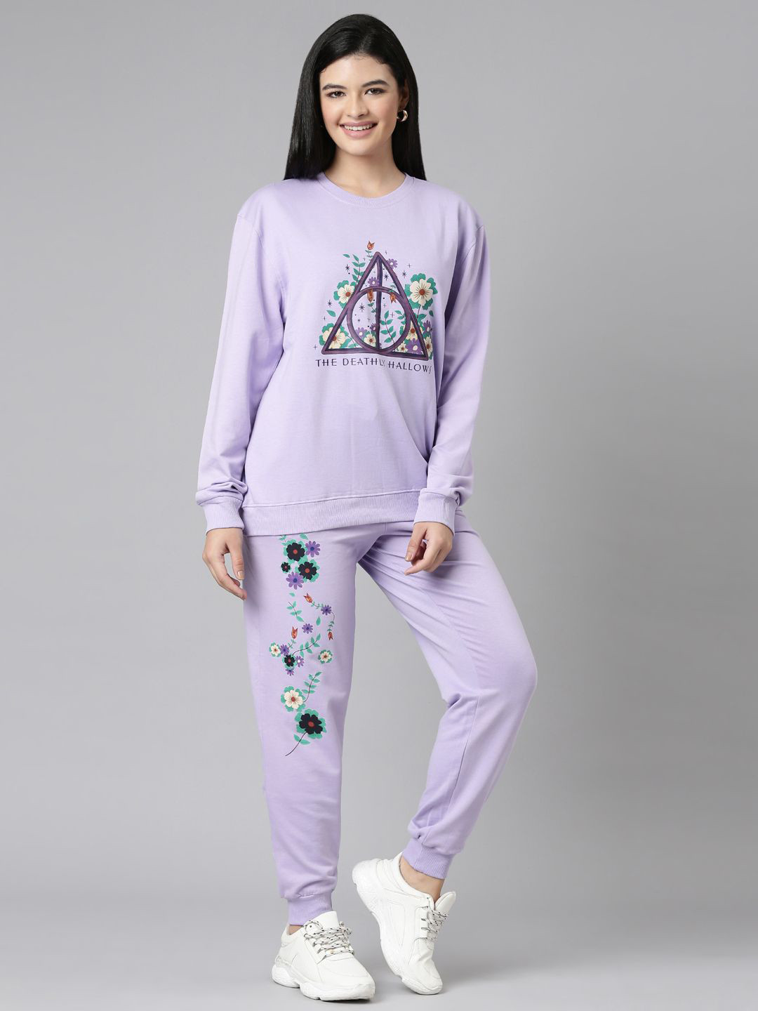 Nap Chief Unisex Harry Potter Deathly Hallows Relaxed Fit Pure Cotton Sweatshirt & Joggers