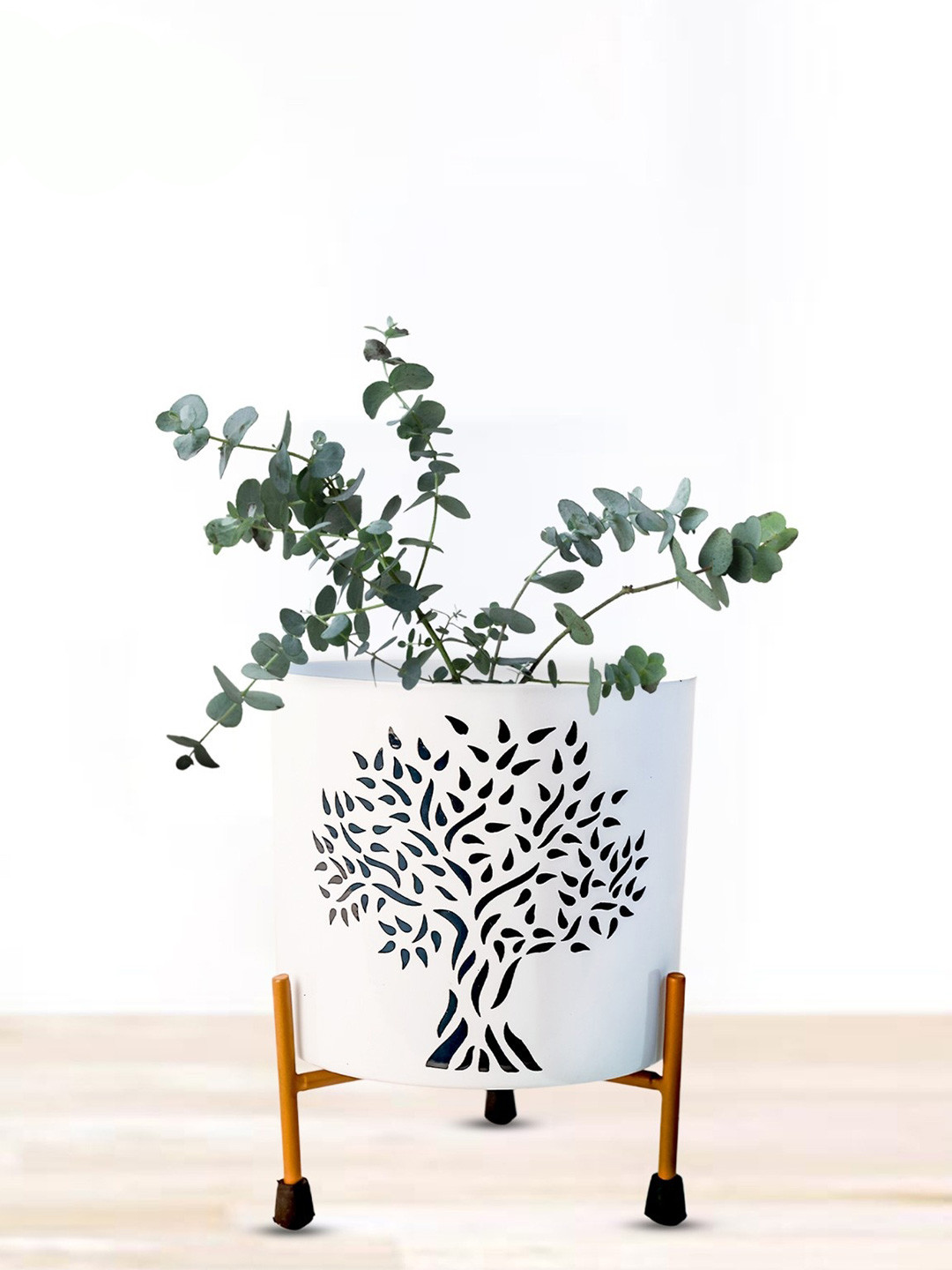 Nymph Reva Home White & Black Printed Planter With Stand