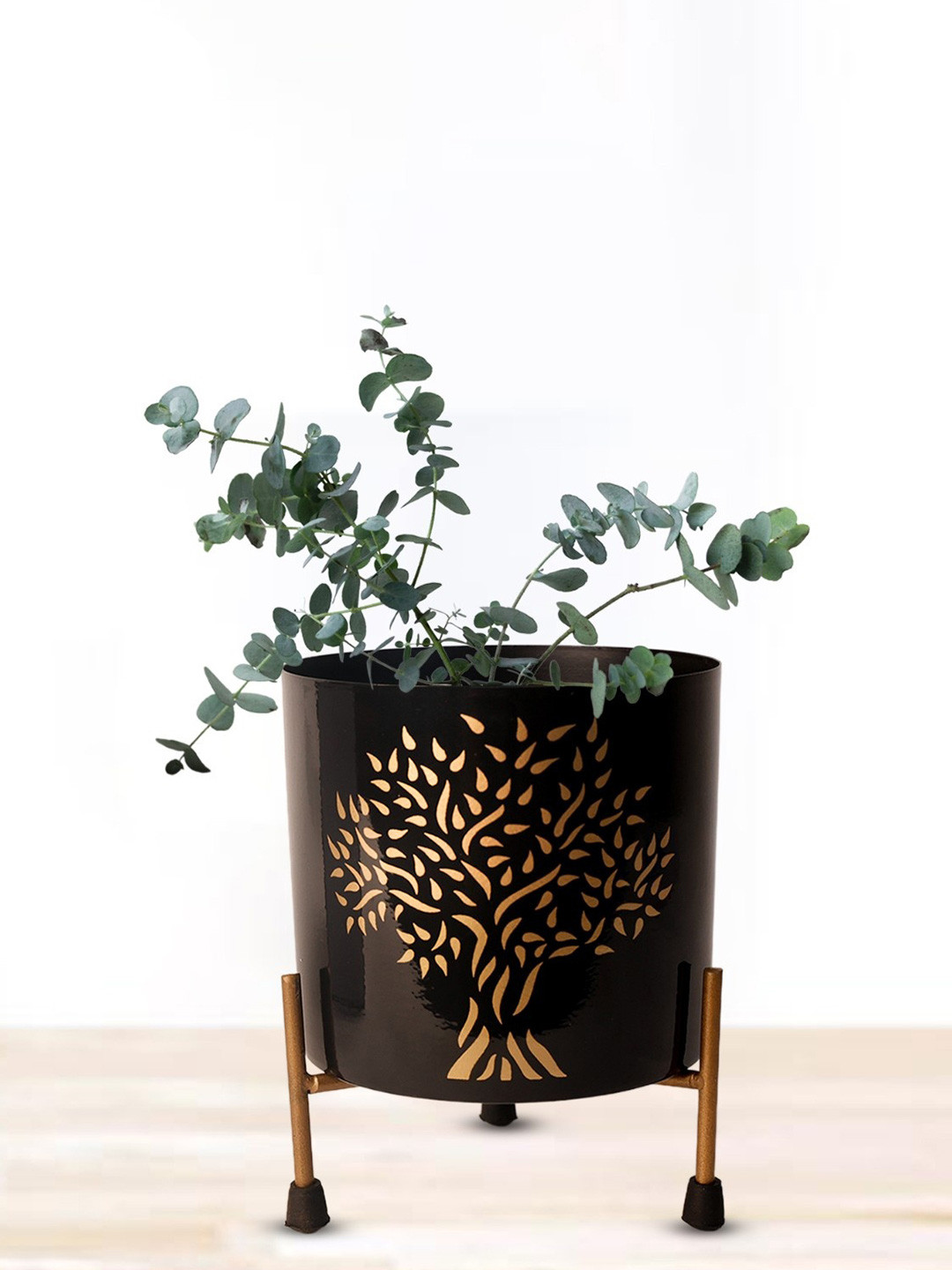 Nymph Black Flower Planters With Stand